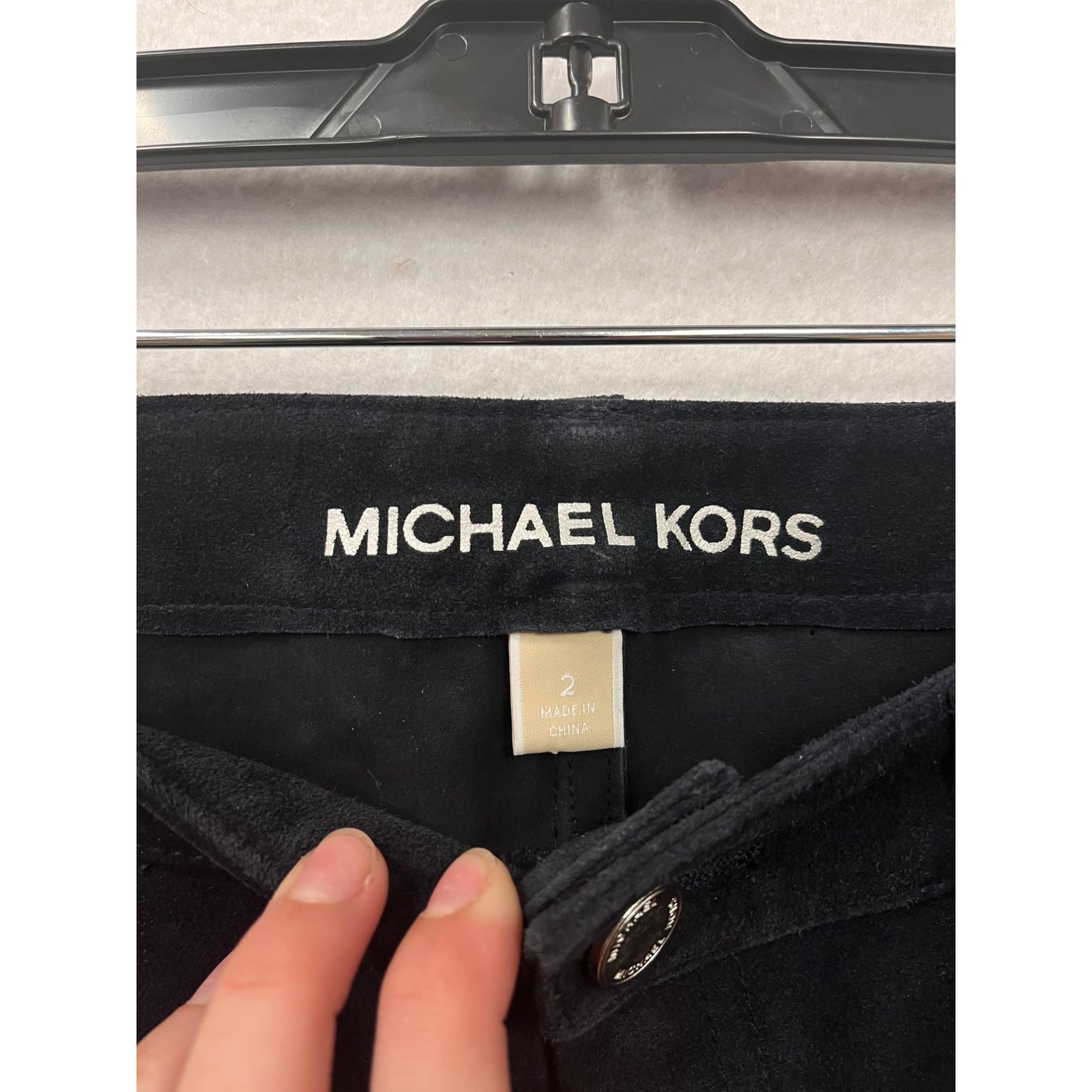 Michael Kors Womens Black Leather Pants Size 2 #8044