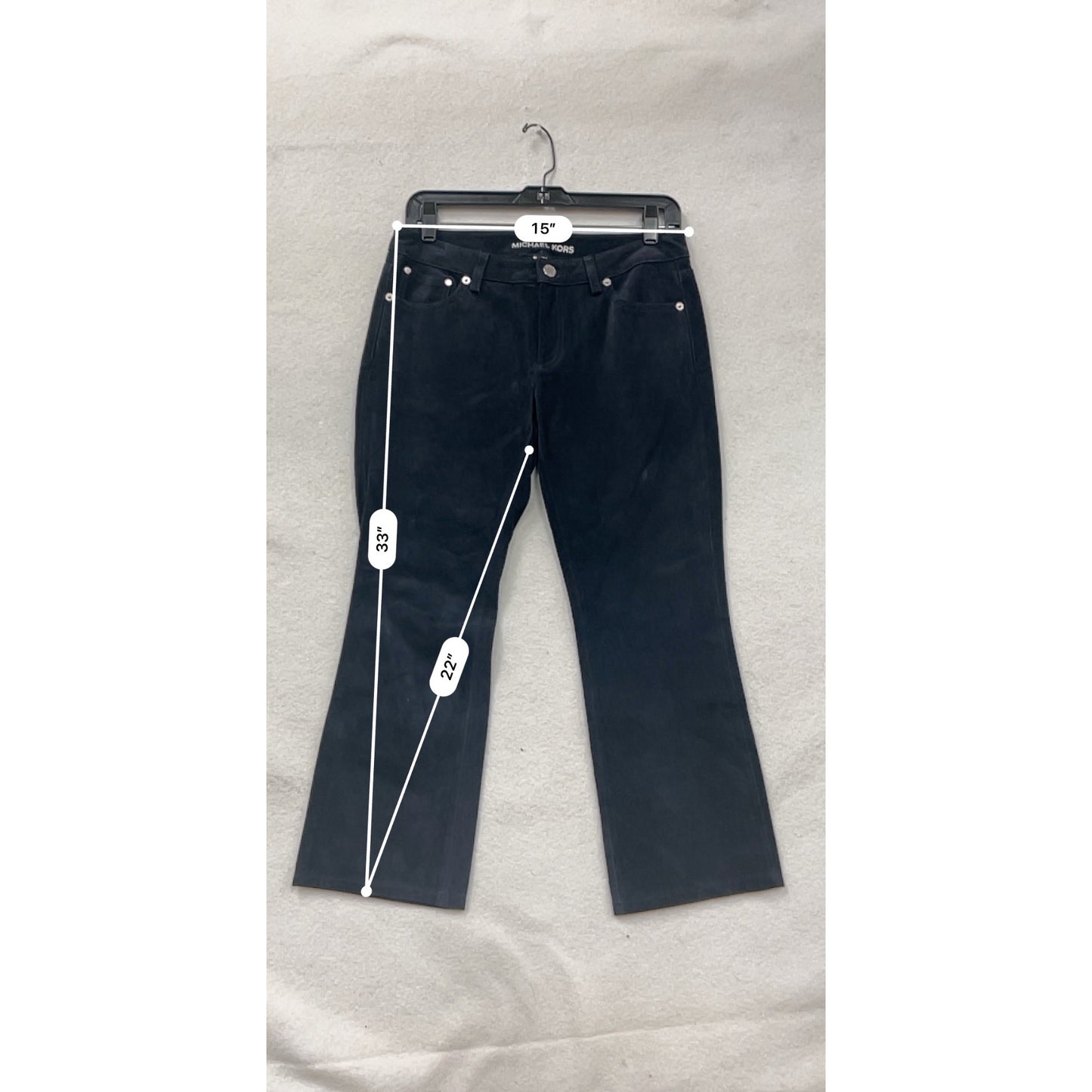 Michael Kors Womens Black Leather Pants Size 2 #8044