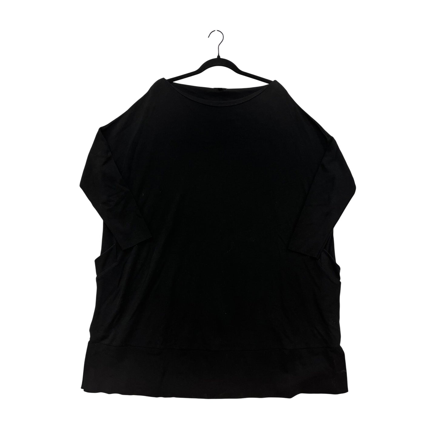 Black COS Womens Oversized Tunic Dress With 3/4 Sleeves & Pockets #6629