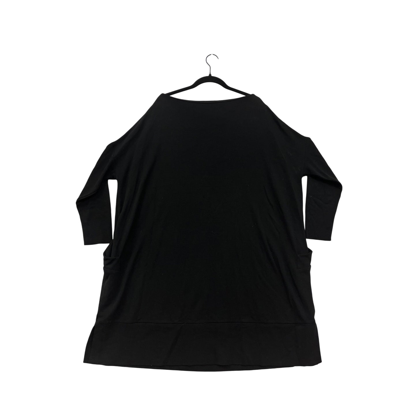 Black COS Womens Oversized Tunic Dress With 3/4 Sleeves & Pockets #6629