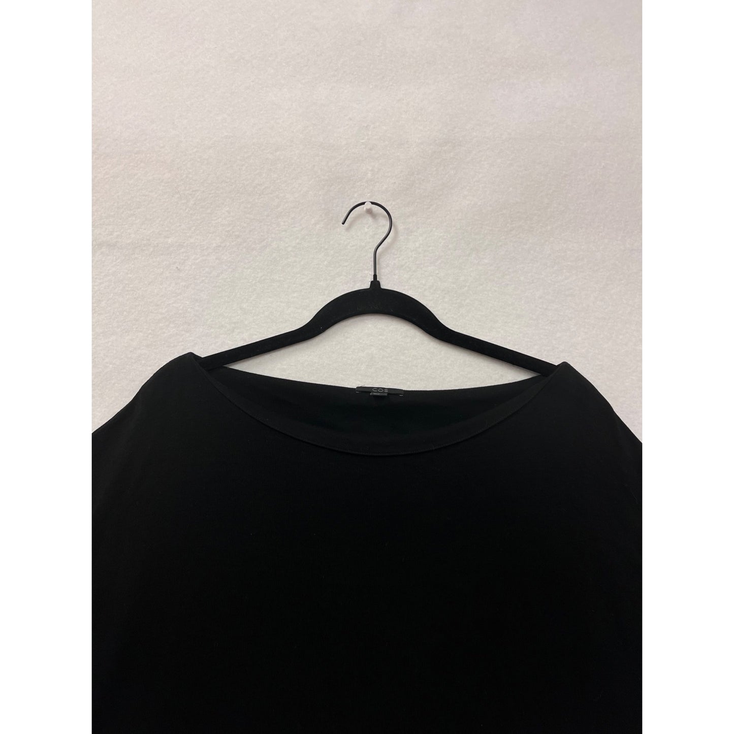 Black COS Womens Oversized Tunic Dress With 3/4 Sleeves & Pockets #6629
