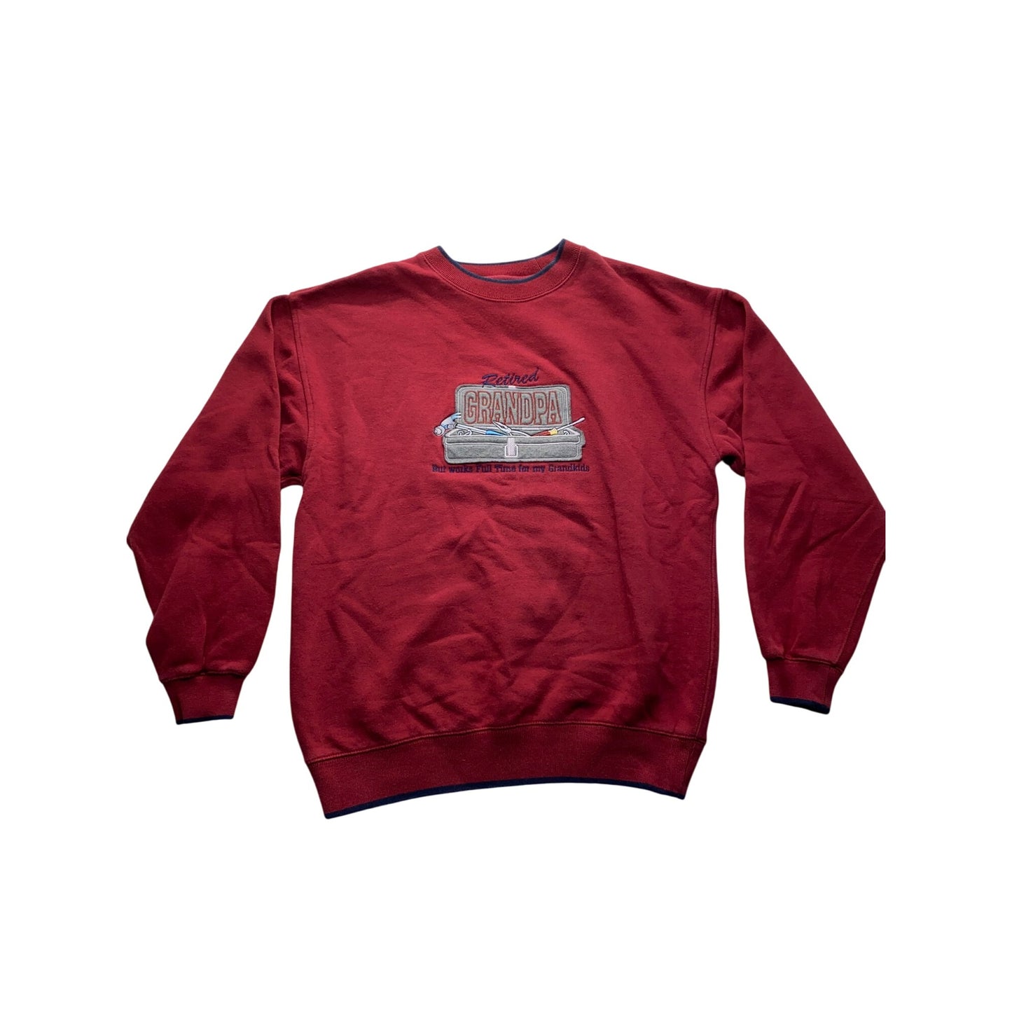 Vintage Retired Grandpa Red Sweatshirt By McSport #7143
