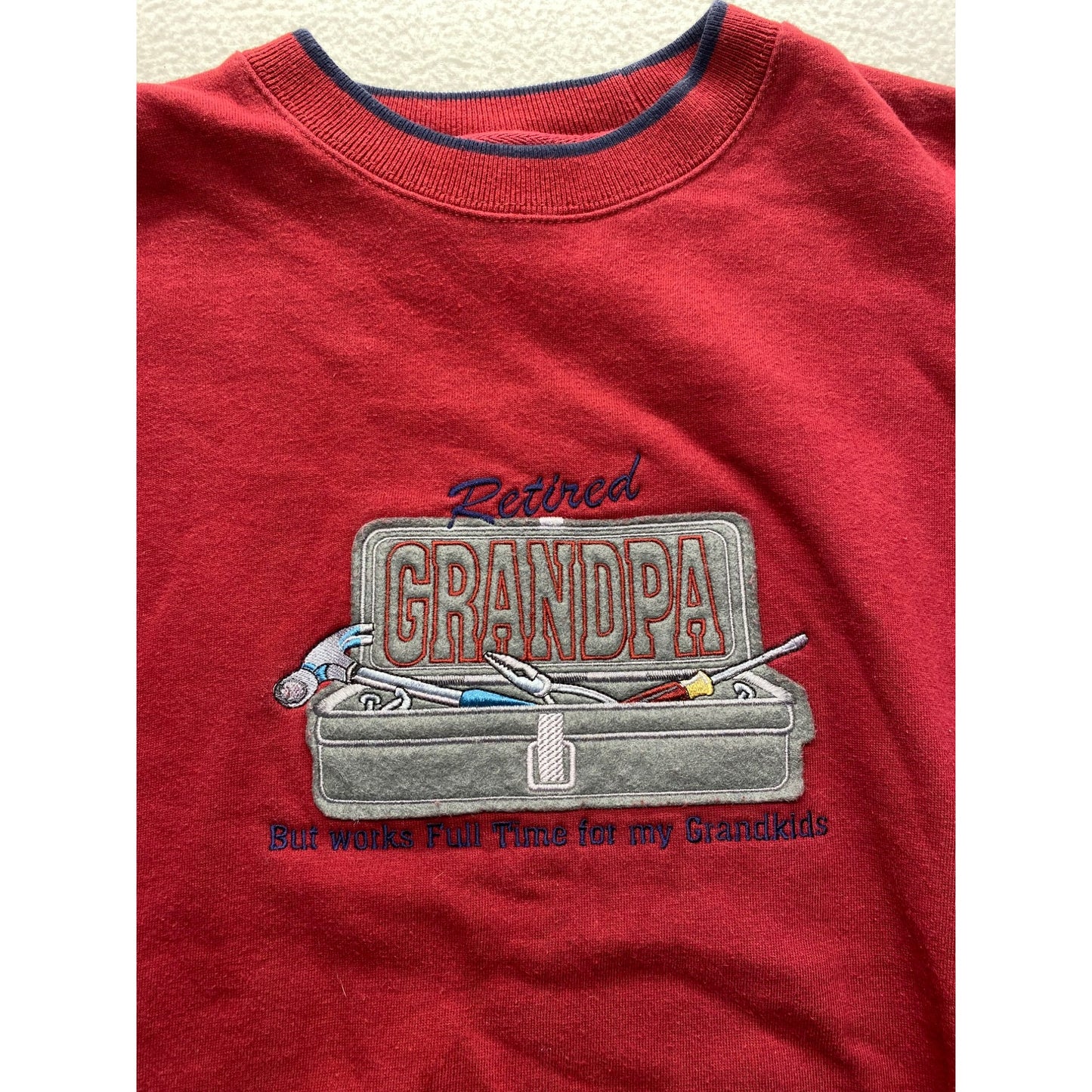 Vintage Retired Grandpa Red Sweatshirt By McSport #7143