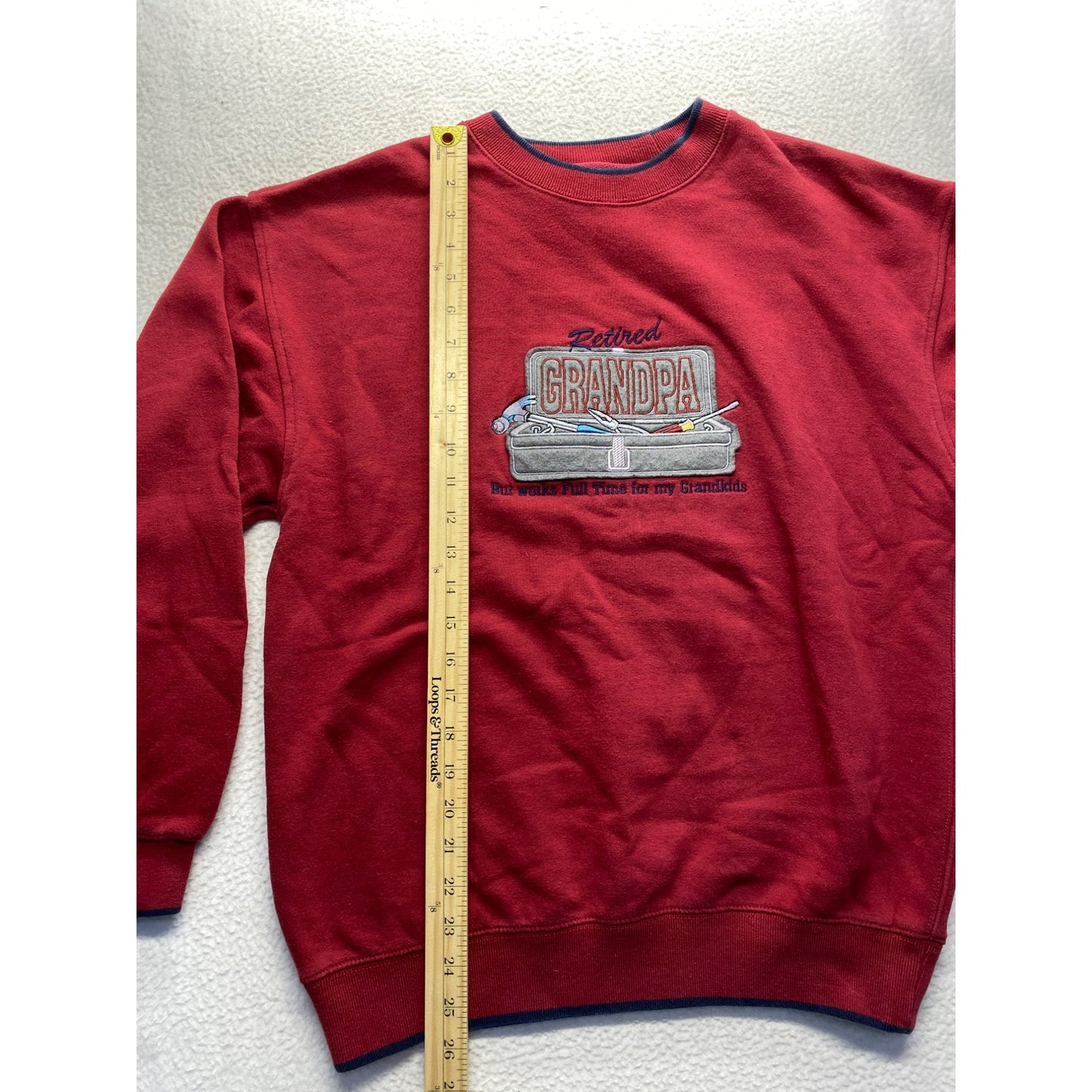 Vintage Retired Grandpa Red Sweatshirt By McSport #7143