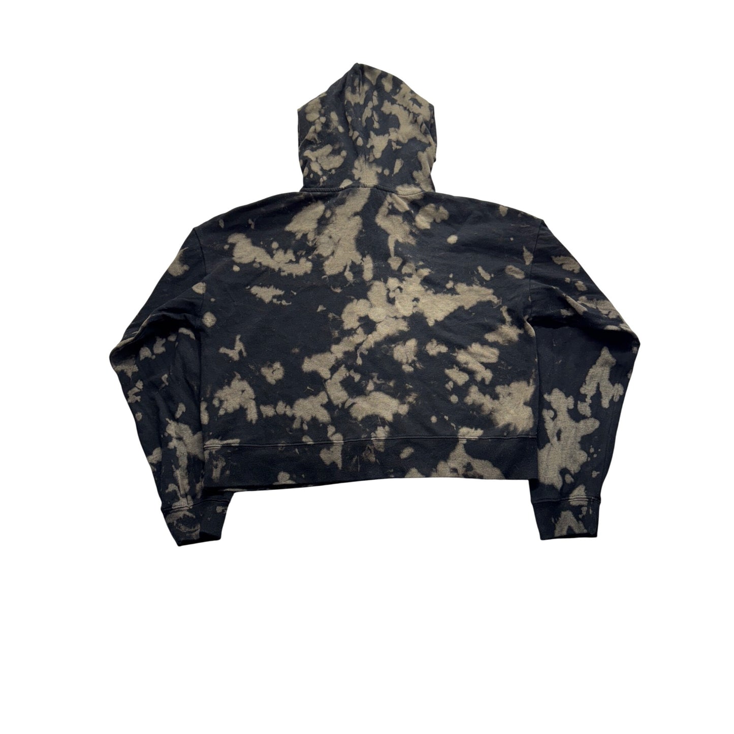 Nickelodeon Chuckie Rugrats Tie-Dye Cropped Hoodie M Black & Beige #7767