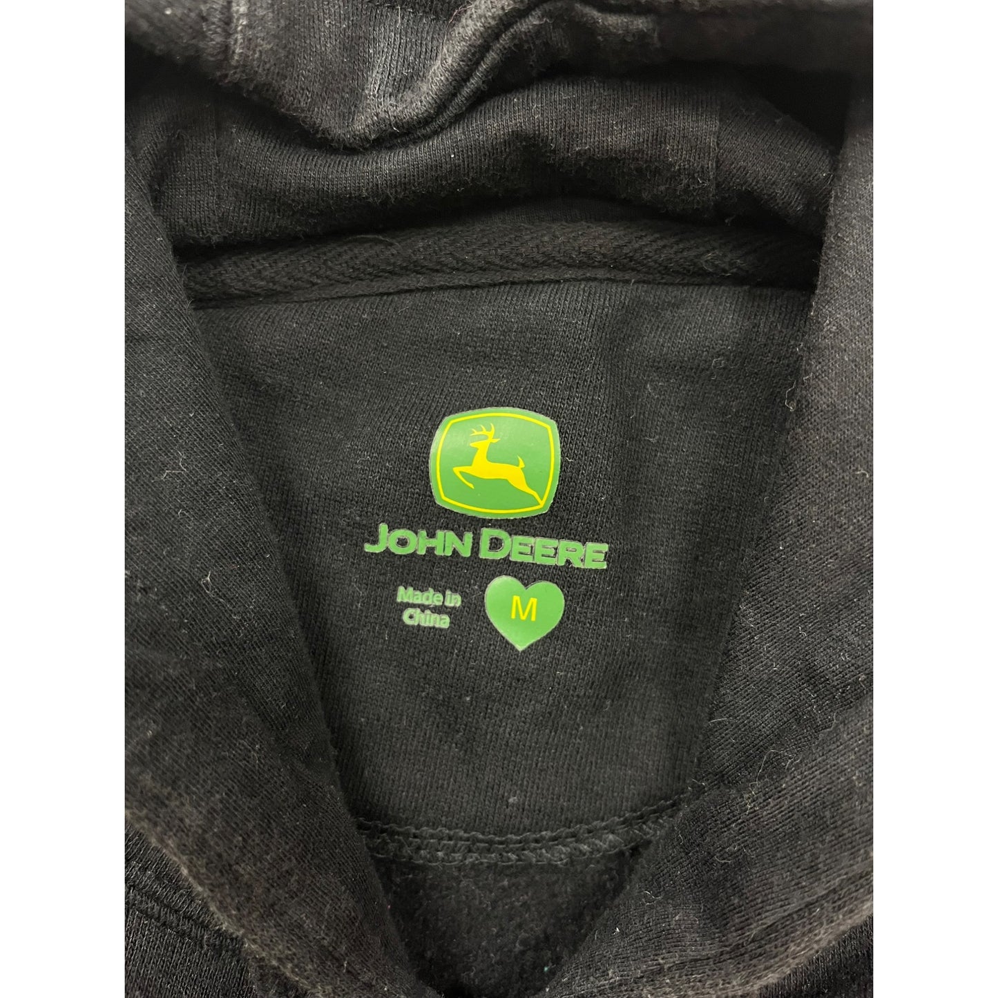 John Deere Womens Medium Black Hoodie #6241