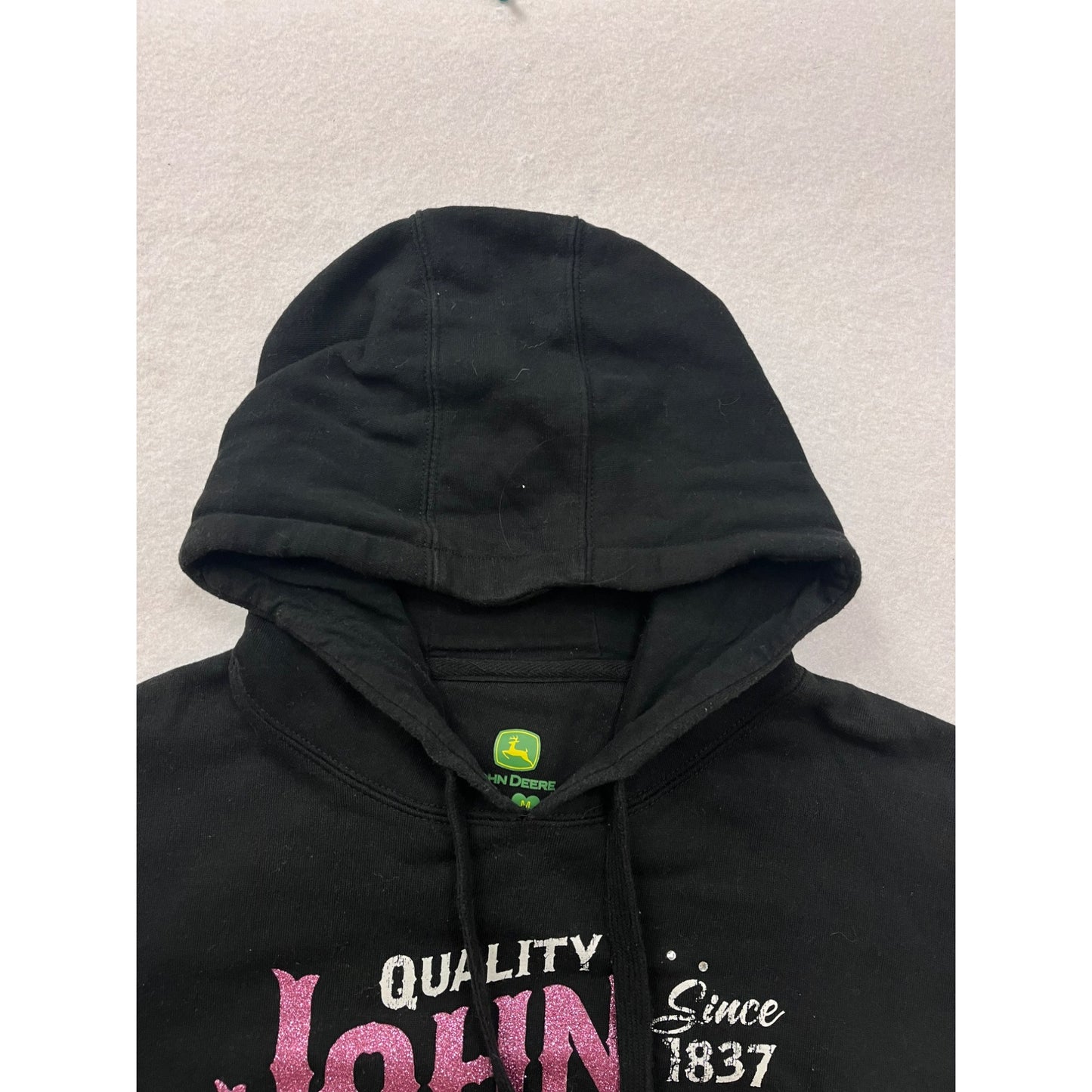 John Deere Womens Medium Black Hoodie #6241