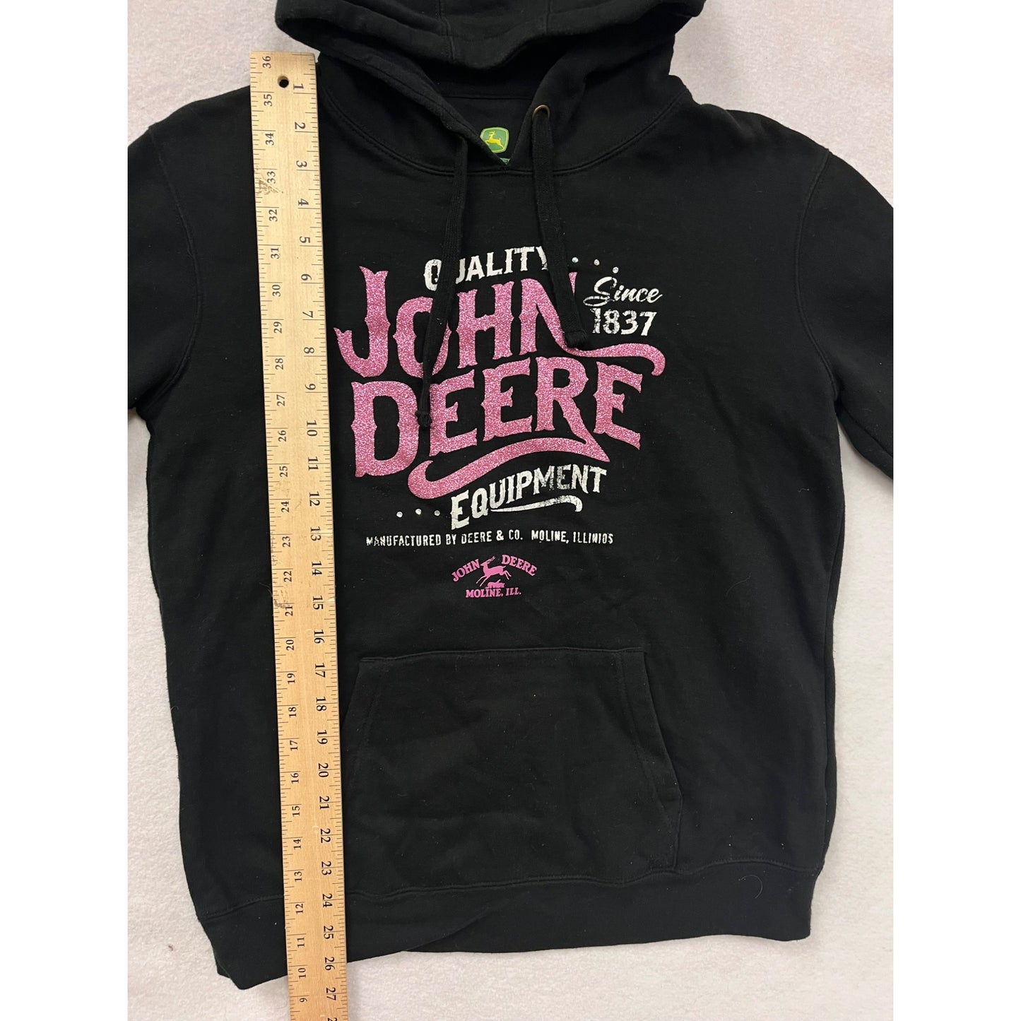 John Deere Womens Medium Black Hoodie #6241