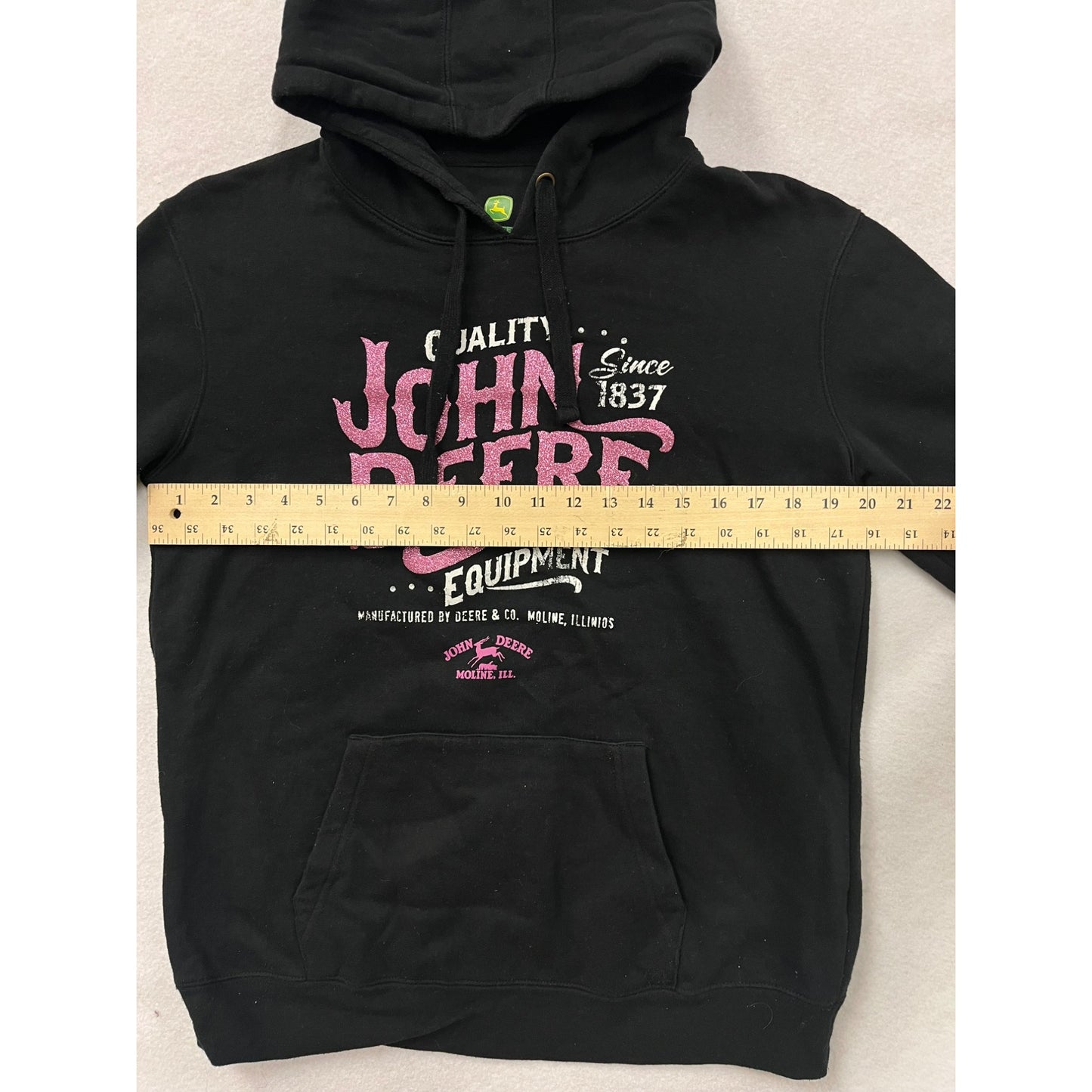 John Deere Womens Medium Black Hoodie #6241
