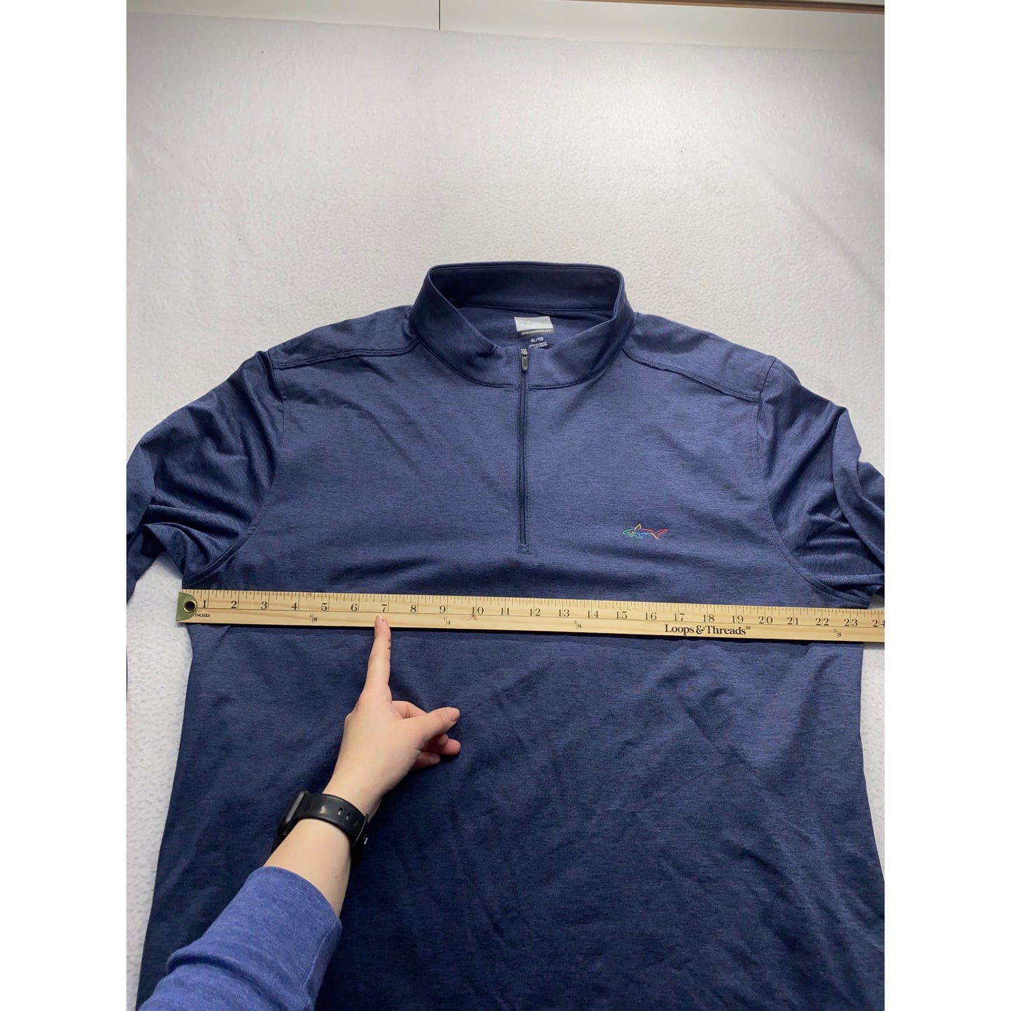 Greg Norman Mens XL Heathered Navy 1/4 Zip Pullover #7055