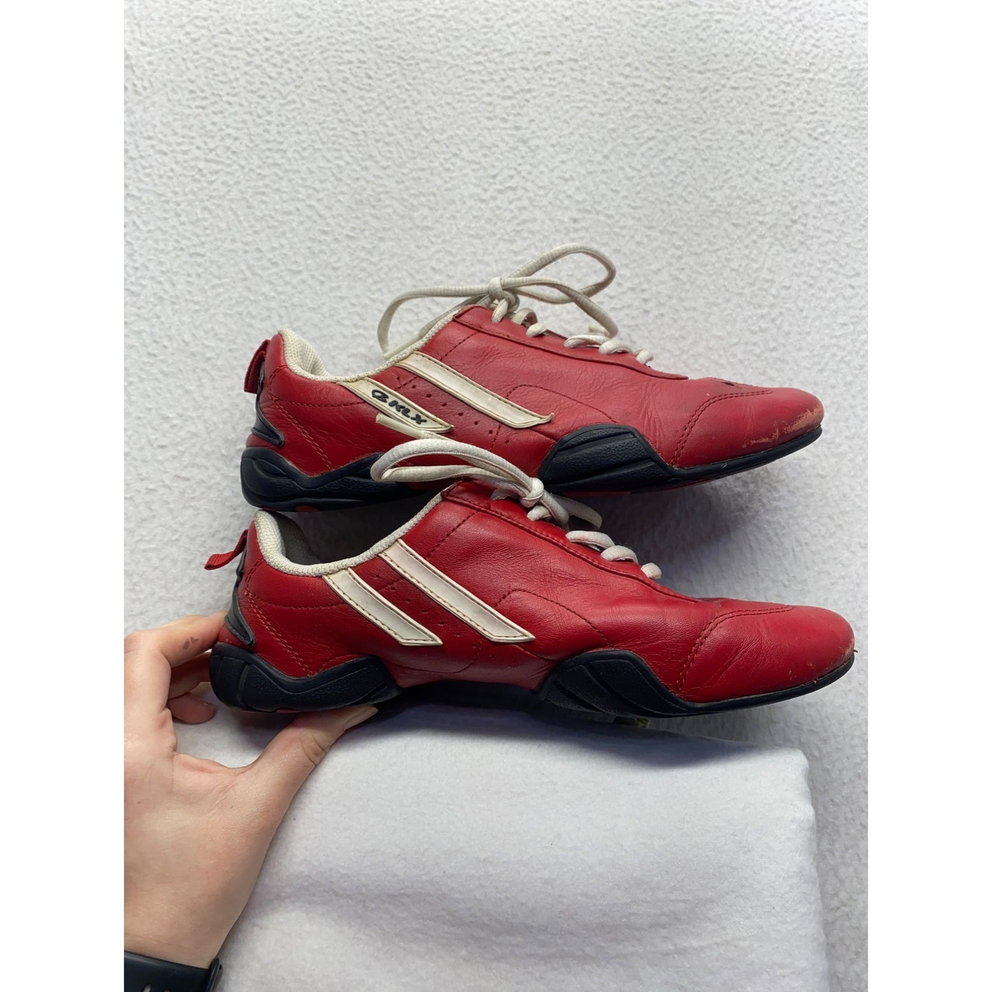 Red & Cream R-Kix Womens Leather Sneakers Size 7 Casual Athletic Shoes #7209