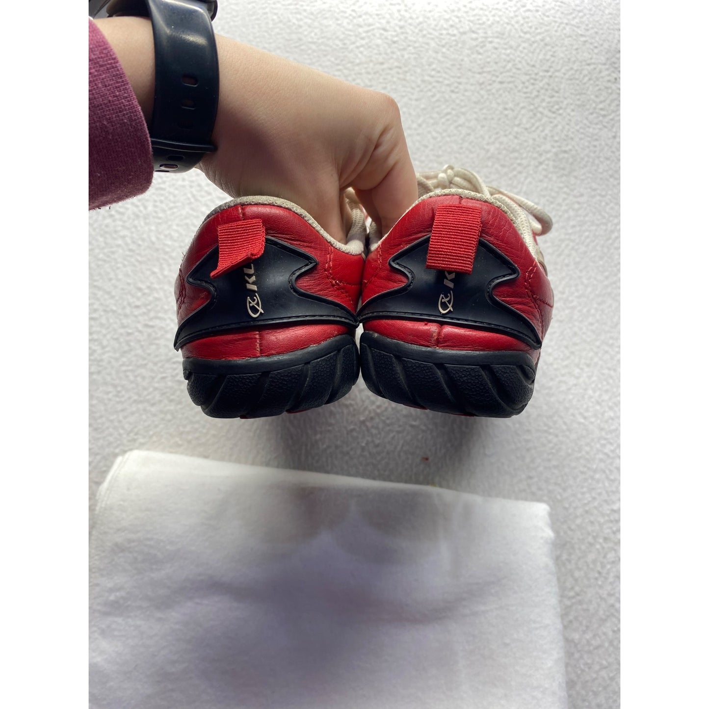 Red & Cream R-Kix Womens Leather Sneakers Size 7 Casual Athletic Shoes #7209