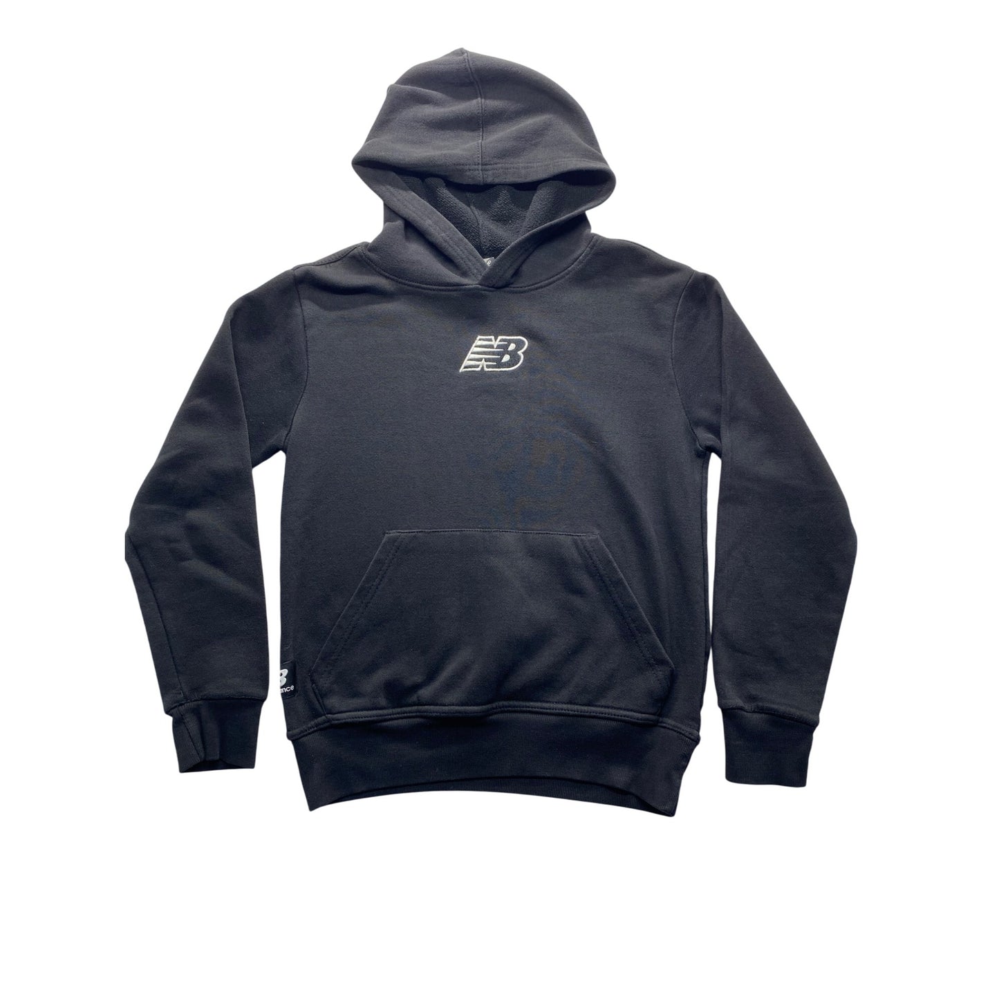 New Balance Youth Hoodie Black Cotton/Polyester Pullover Kangaroo Pocket #7168