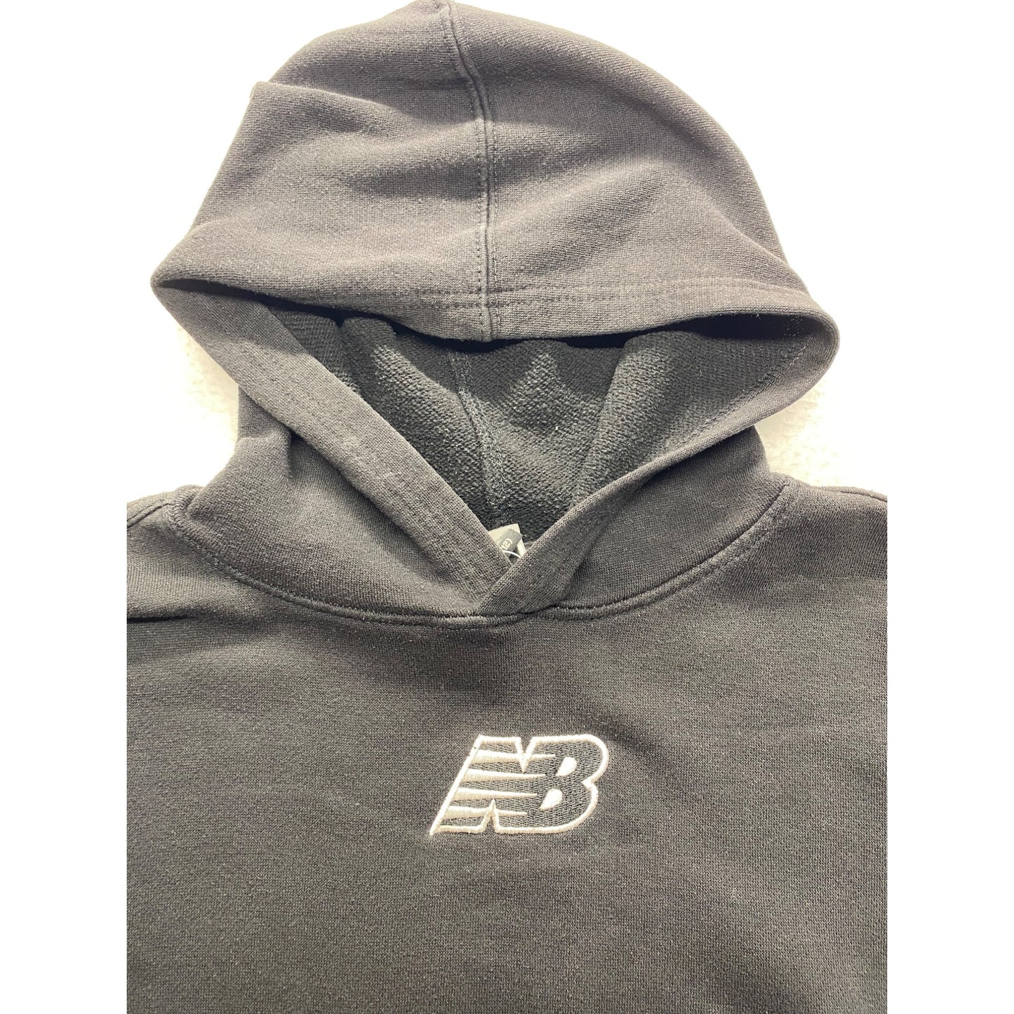 New Balance Youth Hoodie Black Cotton/Polyester Pullover Kangaroo Pocket #7168