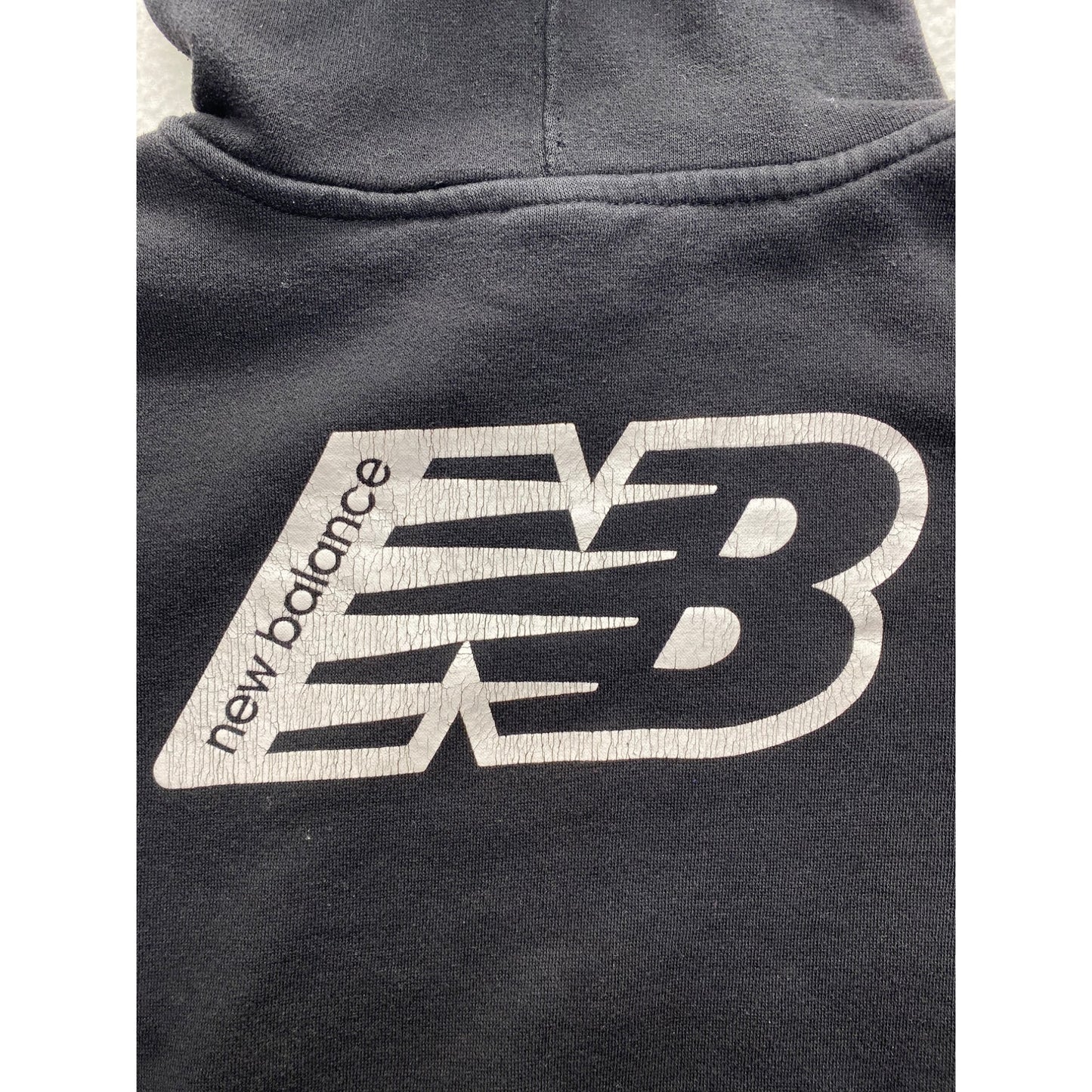 New Balance Youth Hoodie Black Cotton/Polyester Pullover Kangaroo Pocket #7168