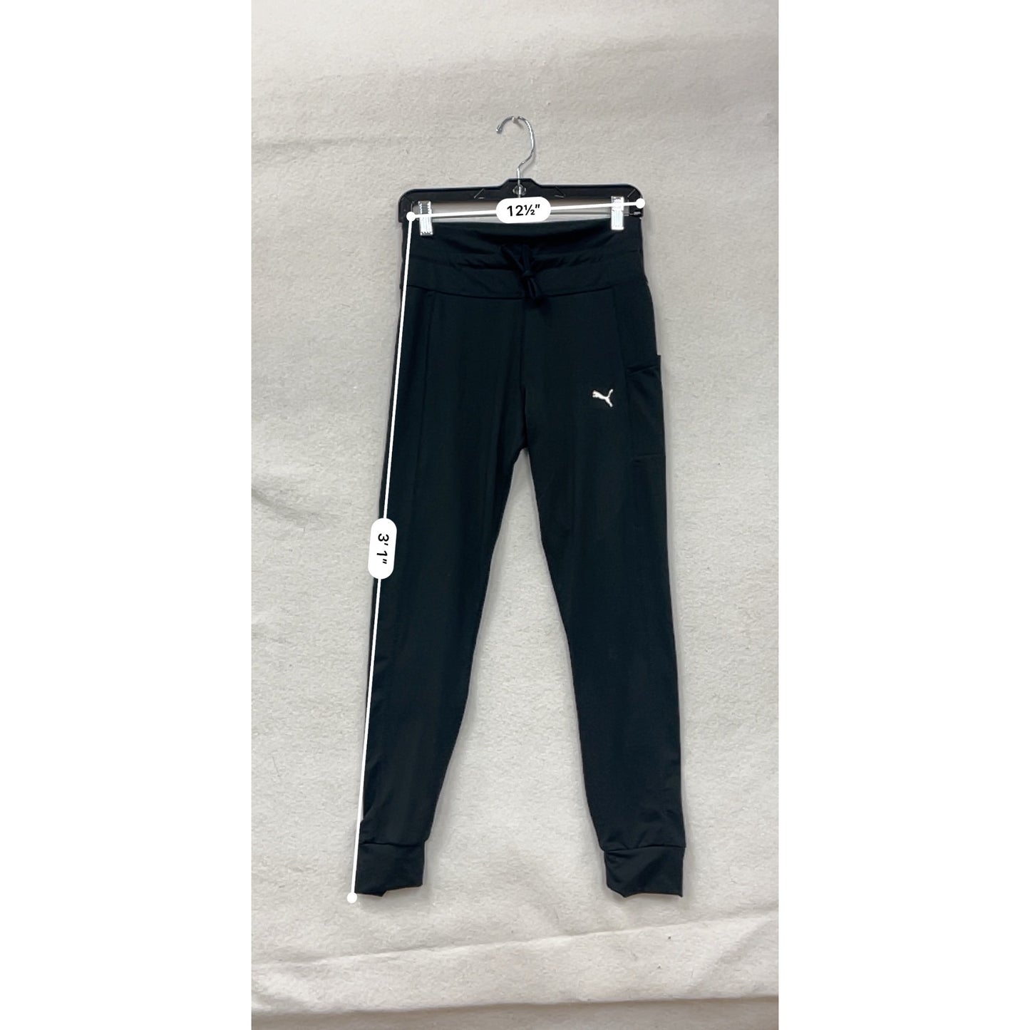 Puma Womens Black Jogger Pants W/ Side Pocket Medium #6862