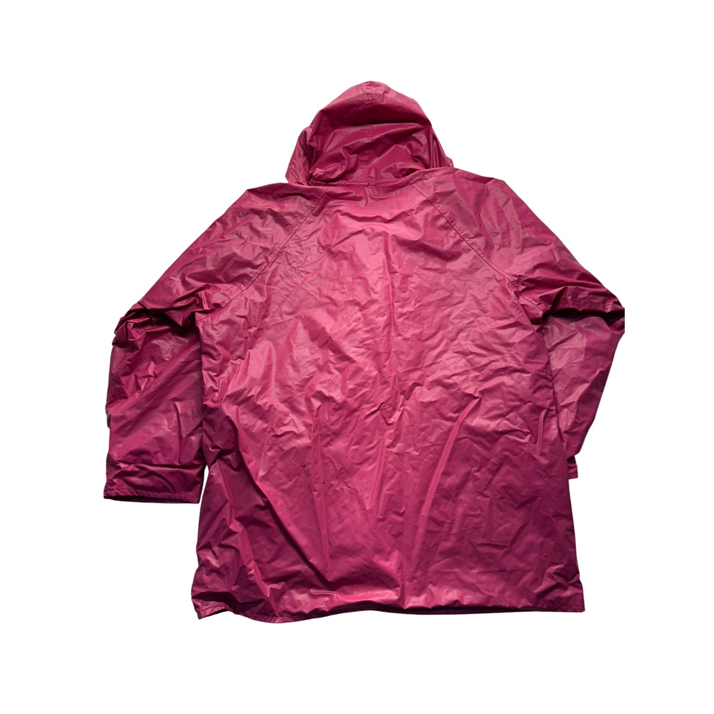 Vintage Talbots Pink Hooded Rain Jacket With Plaid Lining & Pockets #7778