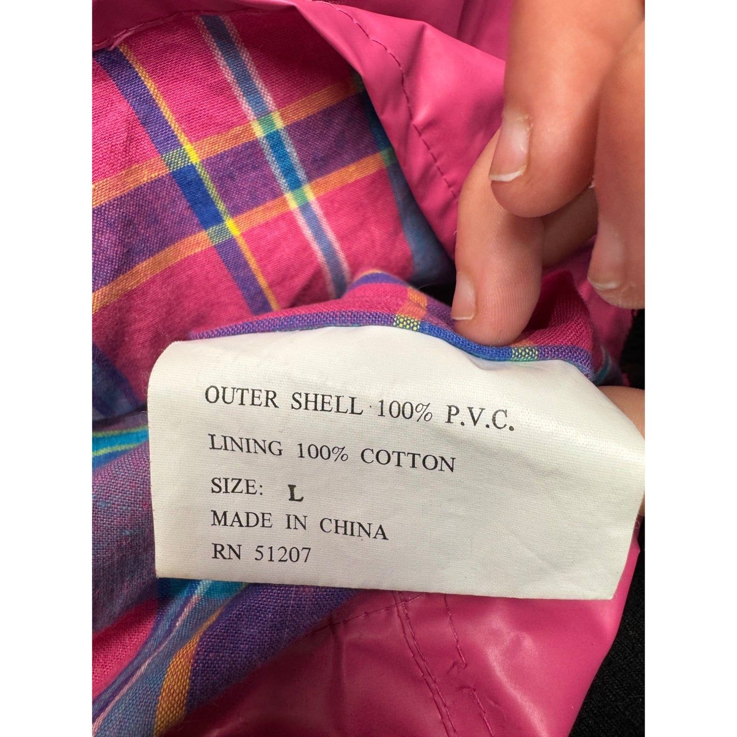 Vintage Talbots Pink Hooded Rain Jacket With Plaid Lining & Pockets #7778
