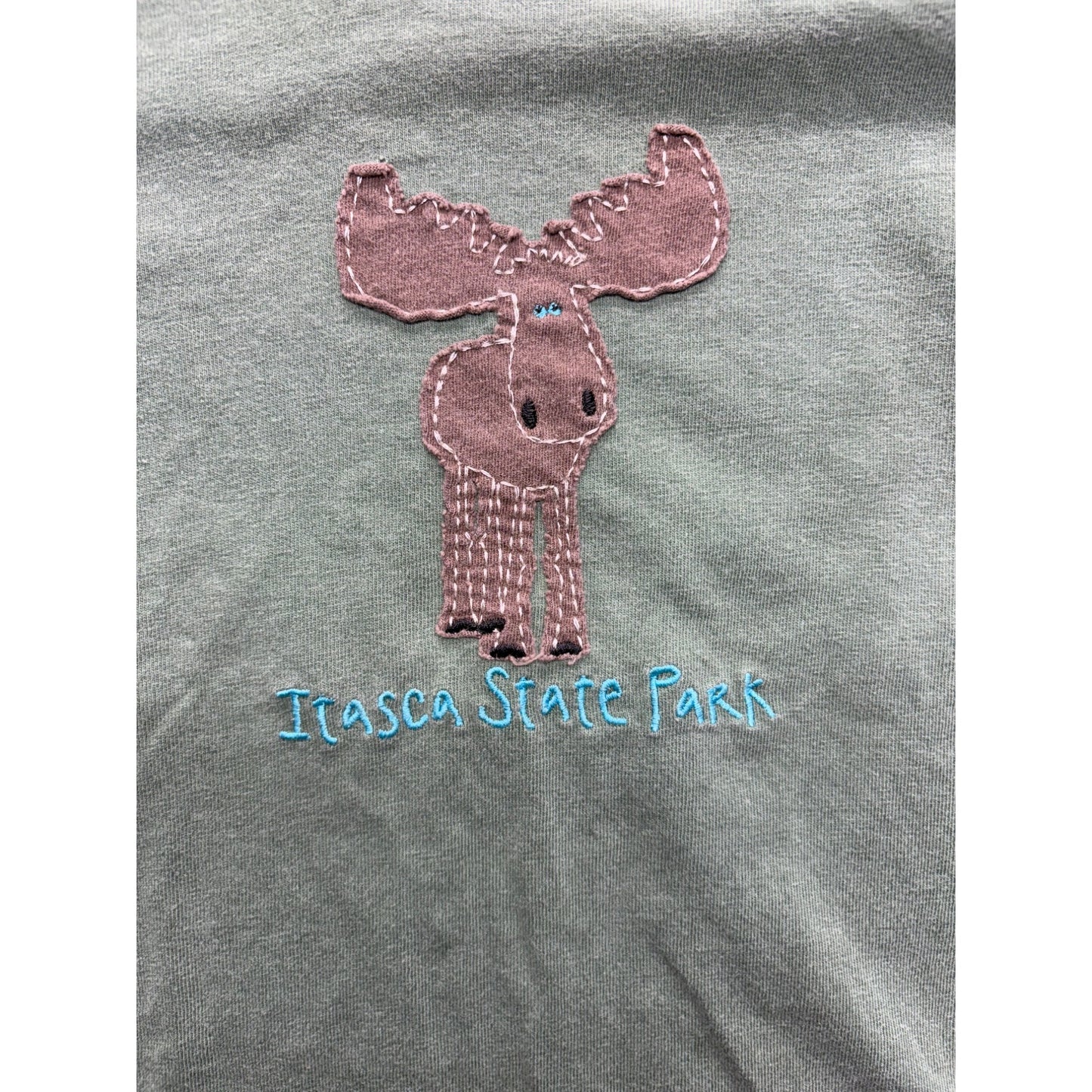 Kids Green Itasca State Park Moose T-Shirt #7451