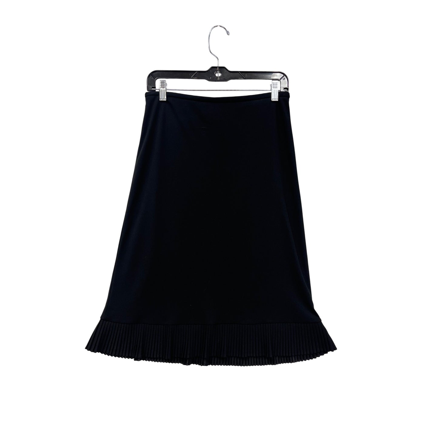 Ann Taylor Womens Black Pleated Hem Skirt Size 6