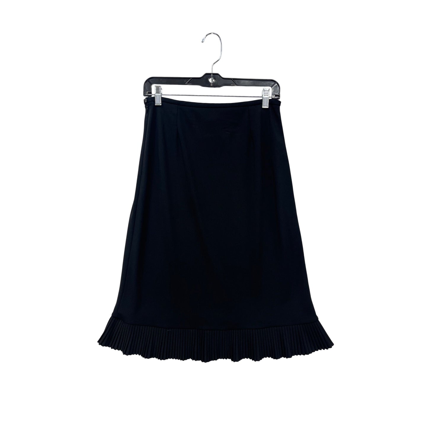 Ann Taylor Womens Black Pleated Hem Skirt Size 6