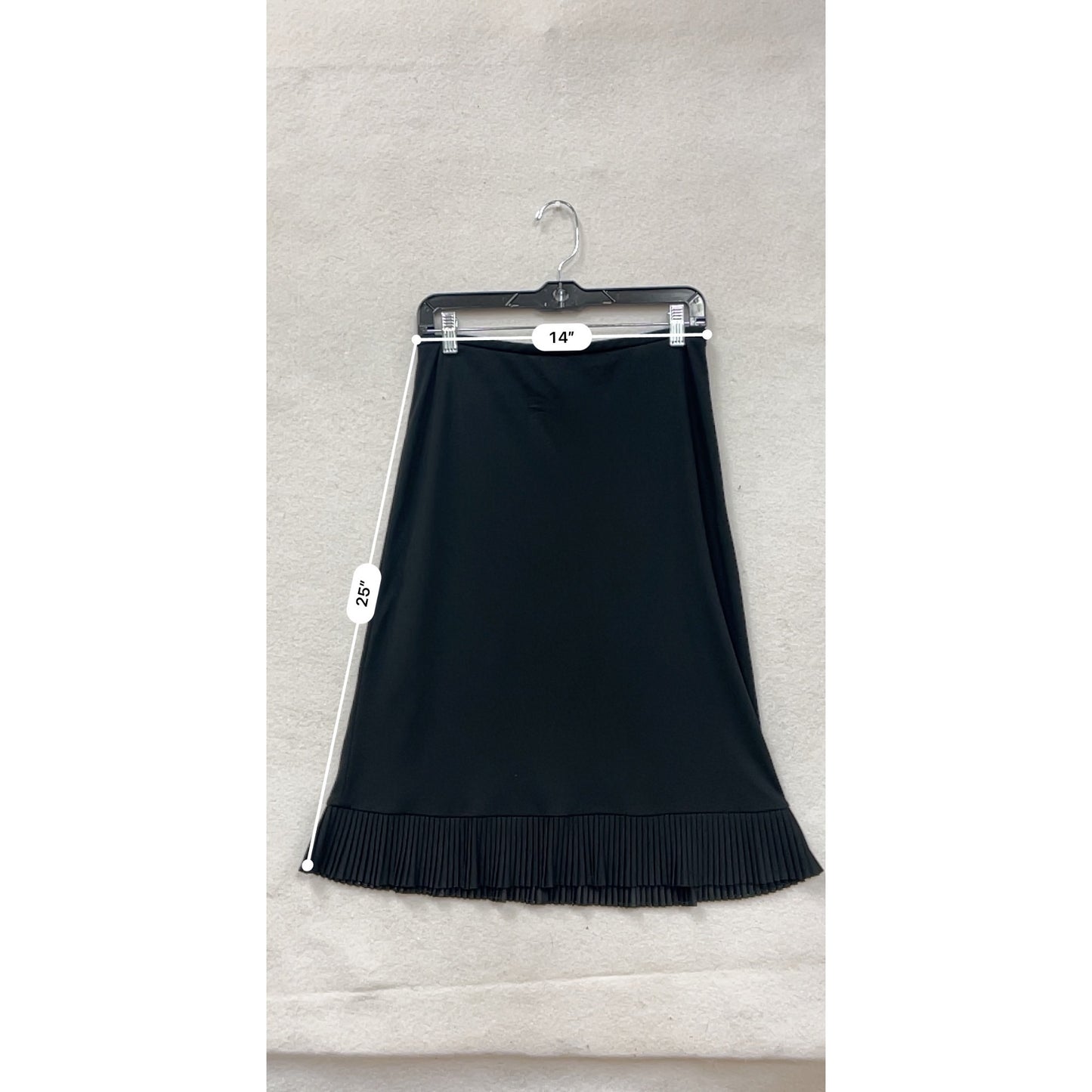 Ann Taylor Womens Black Pleated Hem Skirt Size 6