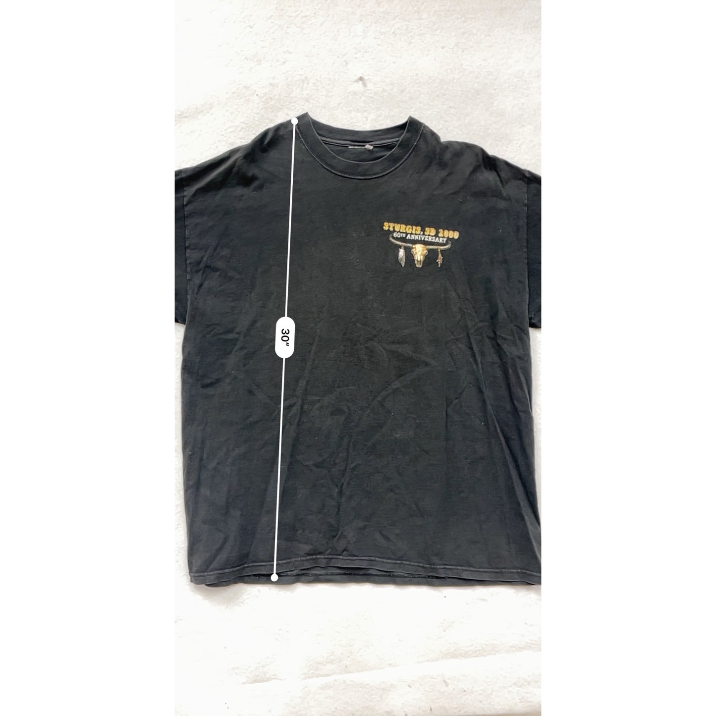 Sturgis SD 60th Anniversary Black T-Shirt XL #8423