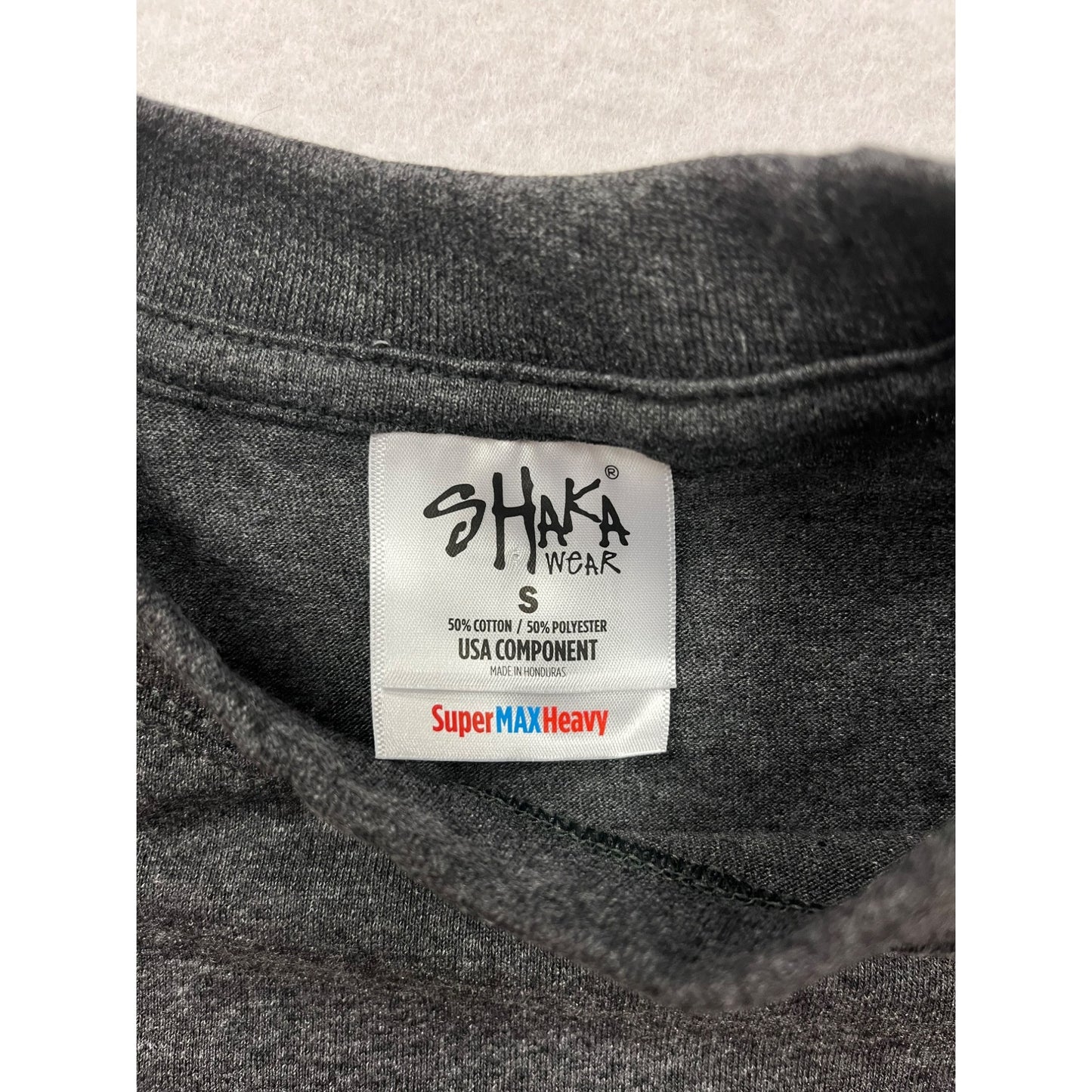 Shaka Wear Super Max Heavyweight T-Shirt Charcoal Gray Cotton/Polyester Blend #6065