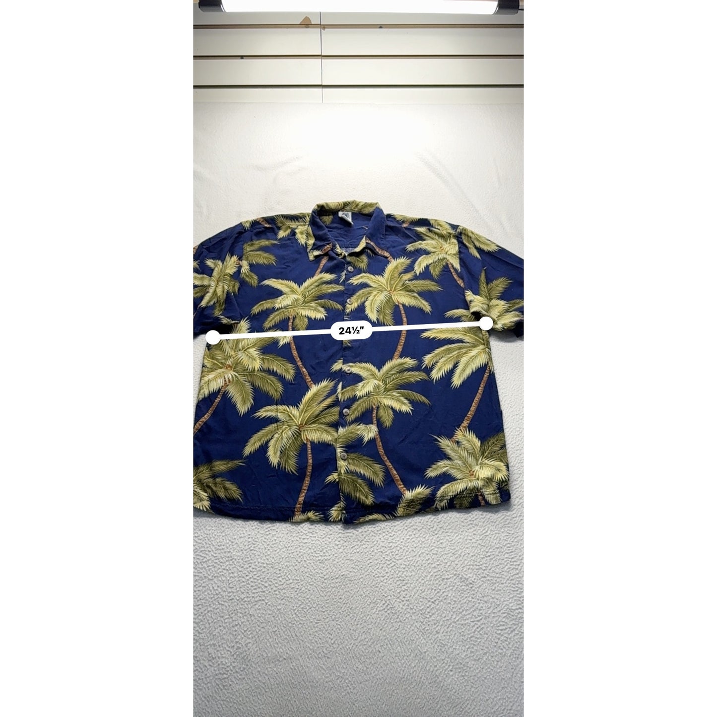Castaways Mens Hawaiian Palm Tree Print Button-Up Shirt #7776