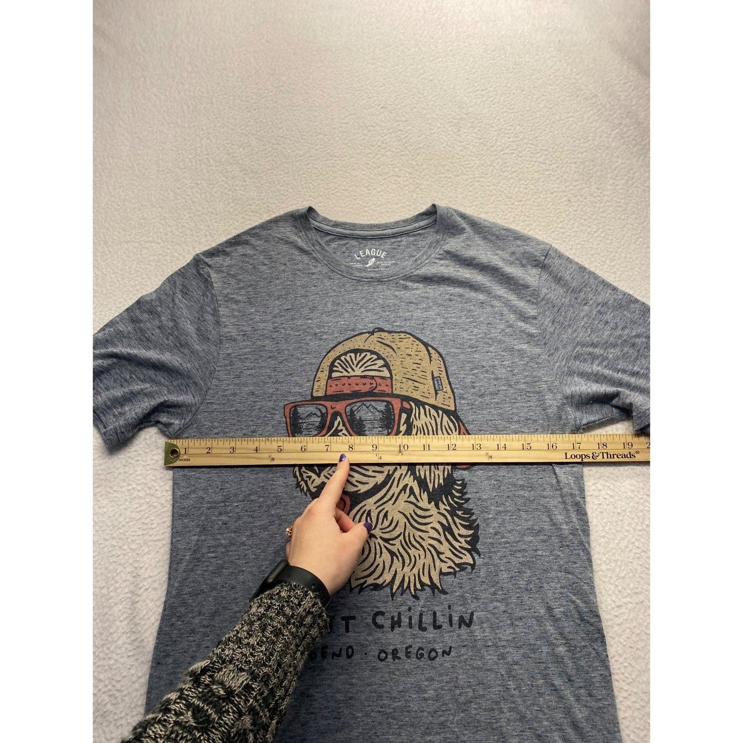 League Womens "Just Chillin" Bend Oregon Graphic T-Shirt #5890