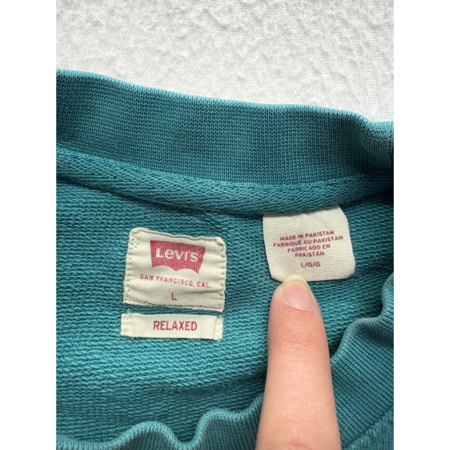 Levis Mens Relaxed Fit Teal Crewneck Sweatshirt #7589