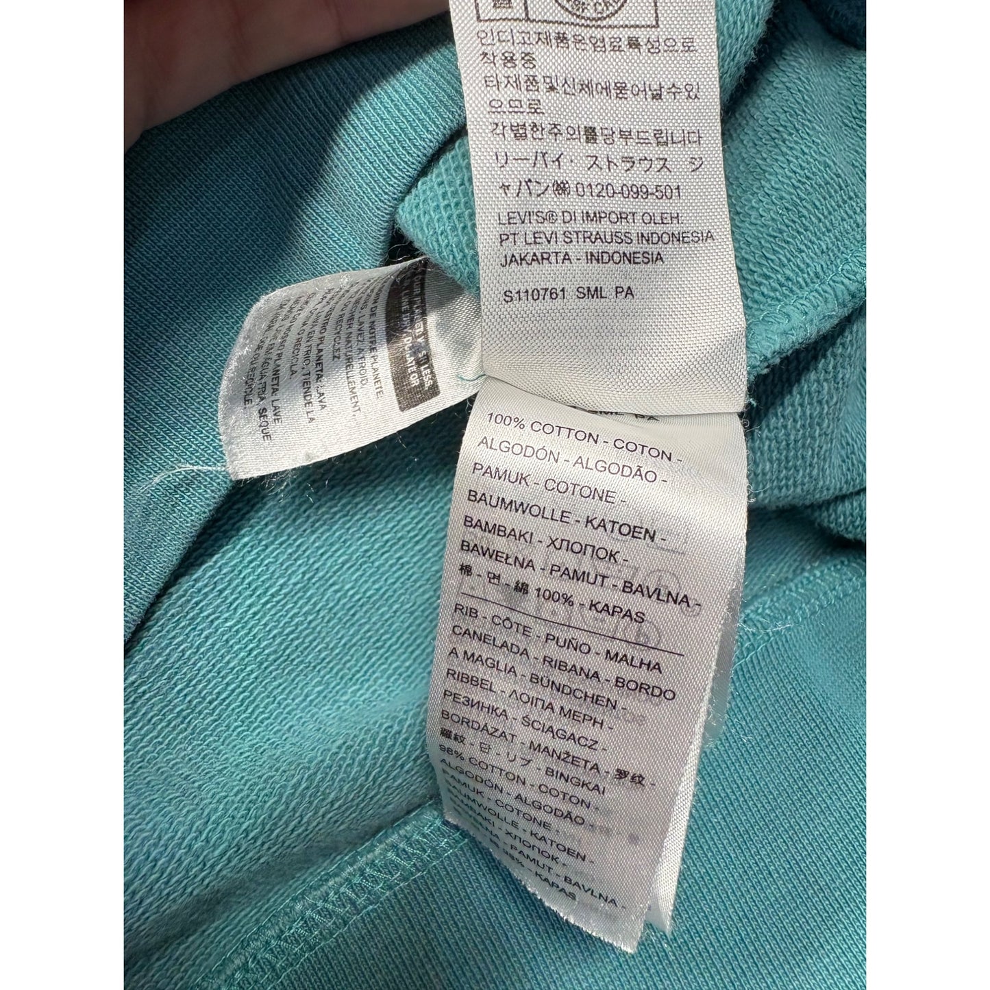 Levis Mens Relaxed Fit Teal Crewneck Sweatshirt #7589
