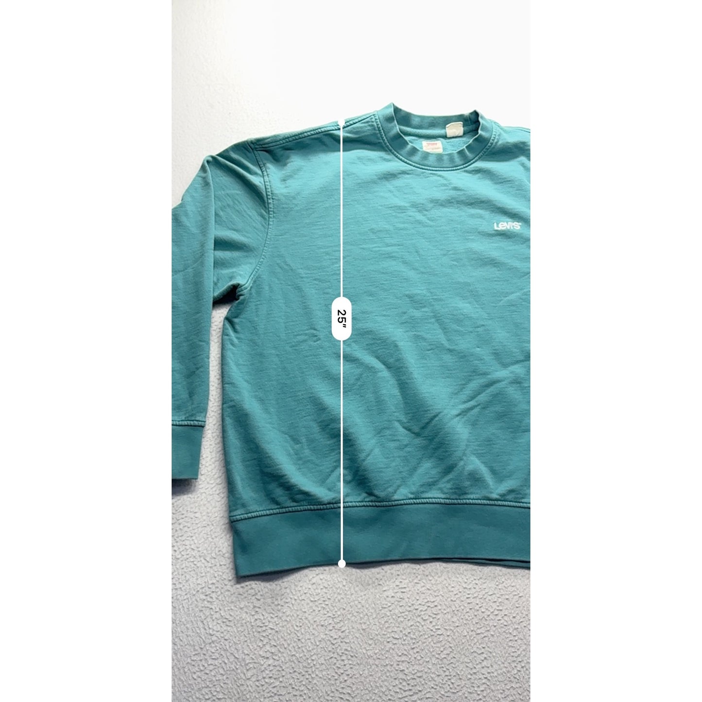 Levis Mens Relaxed Fit Teal Crewneck Sweatshirt #7589