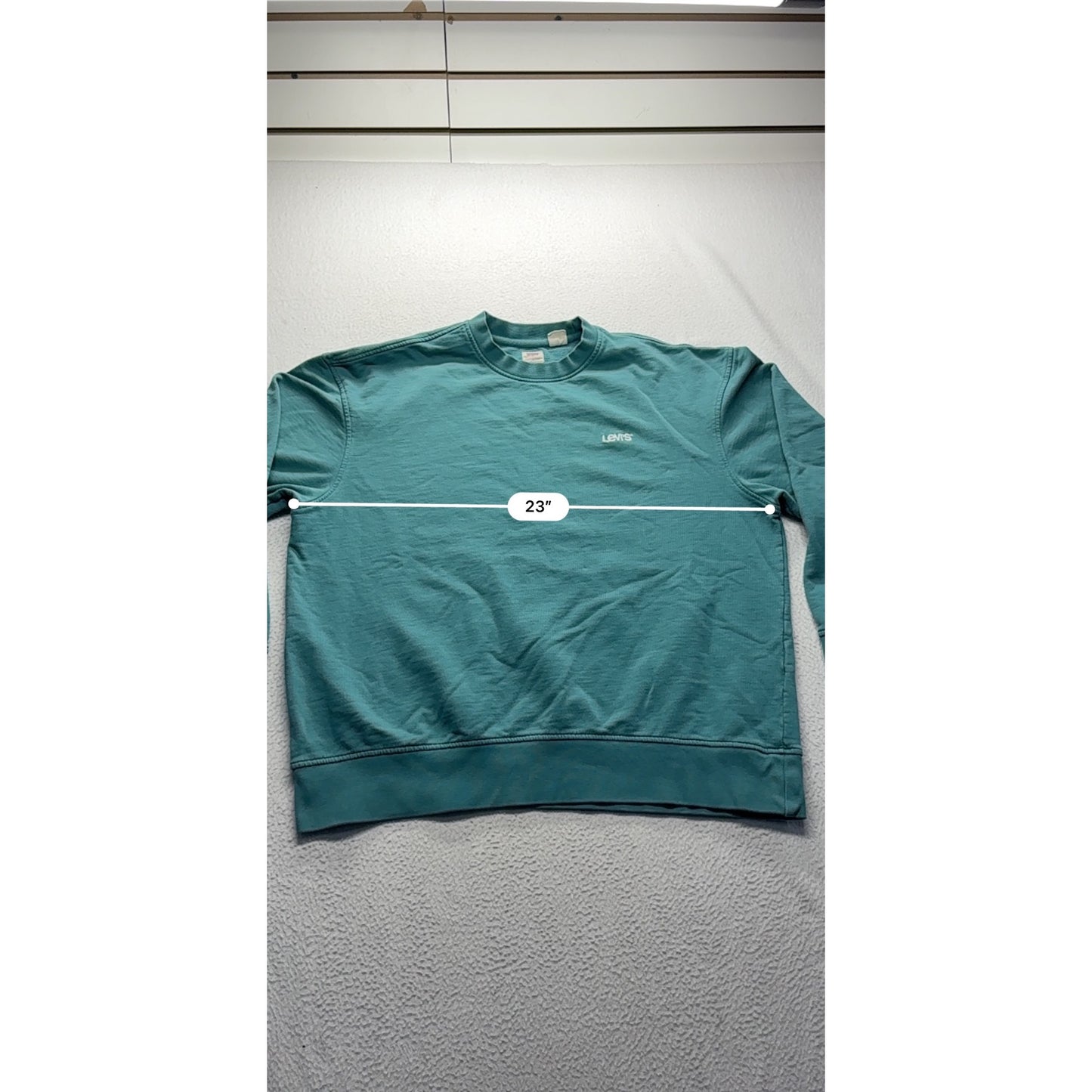 Levis Mens Relaxed Fit Teal Crewneck Sweatshirt #7589
