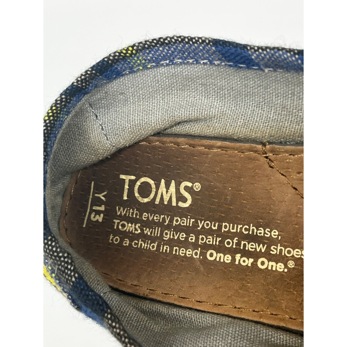 Boys Rare Plaid Slip On Toms #2457