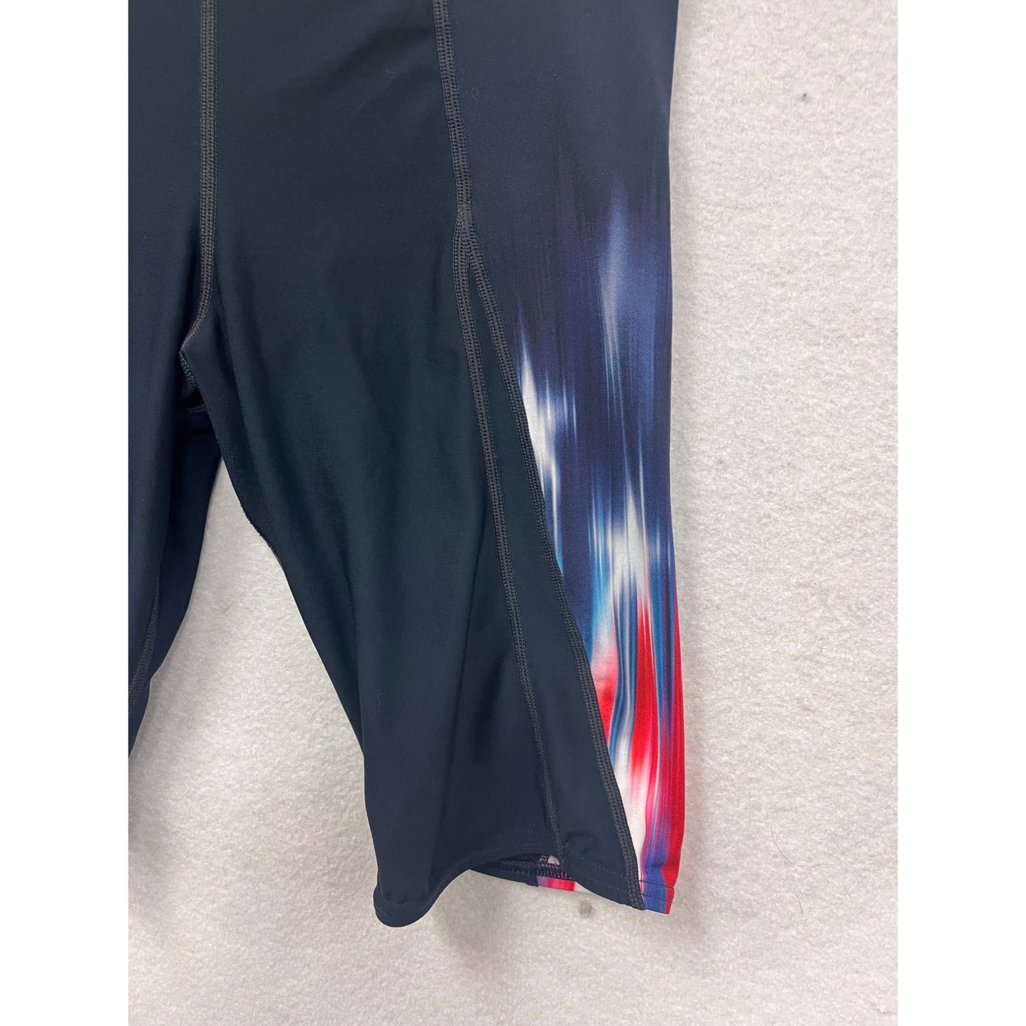 Speedo Mens Swim Jammer Shorts Size 32 Red/Blue Graphic Side Panels #6795