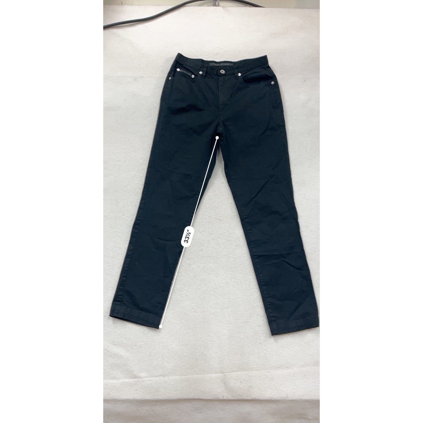 DKNY Jeans Black Mid-Rise Straight Leg Pants Size 12 #860A