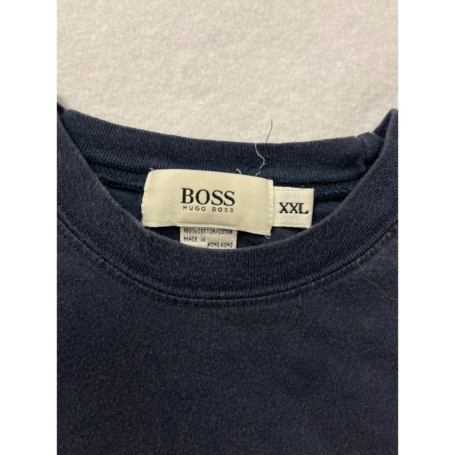 Men’s Hugo Boss Navy Blue Cotton T-Shirt With Embroidered Logo #2943