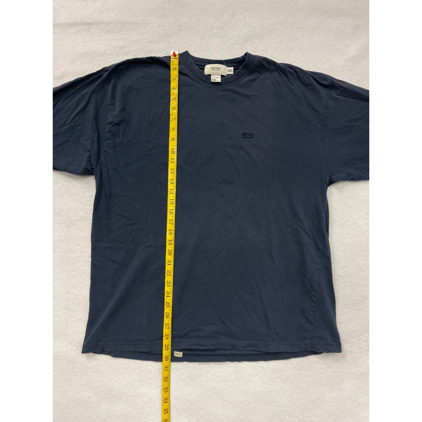 Men’s Hugo Boss Navy Blue Cotton T-Shirt With Embroidered Logo #2943