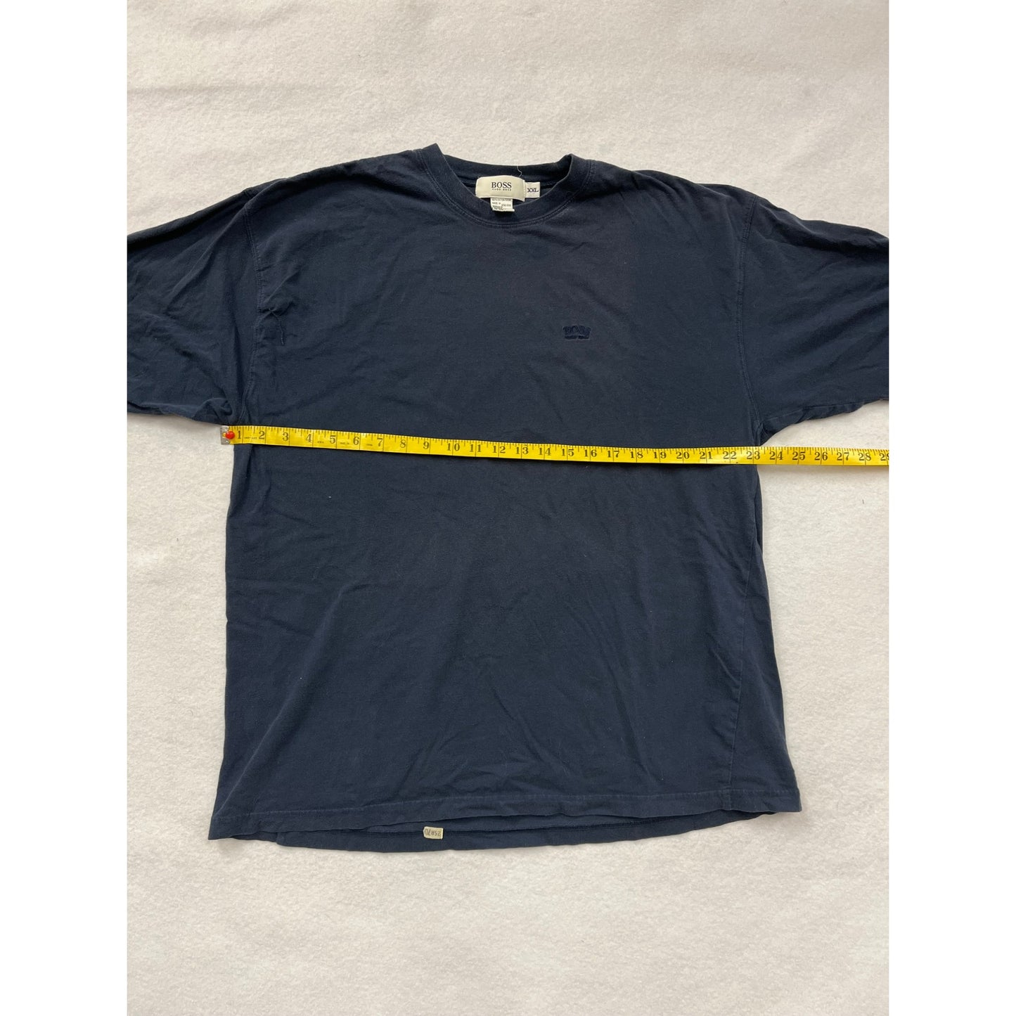 Men’s Hugo Boss Navy Blue Cotton T-Shirt With Embroidered Logo #2943