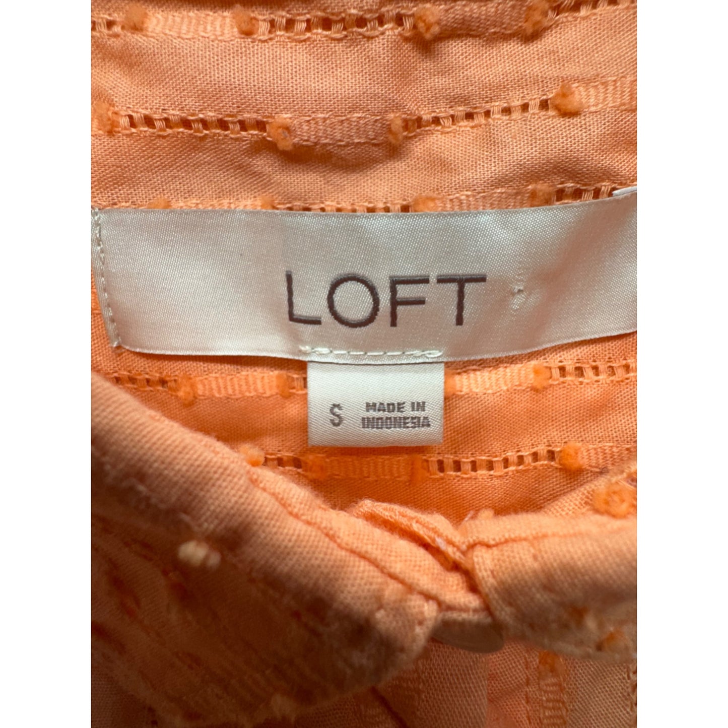 Loft Womens Button-Up Textured Orange Shirt #222B