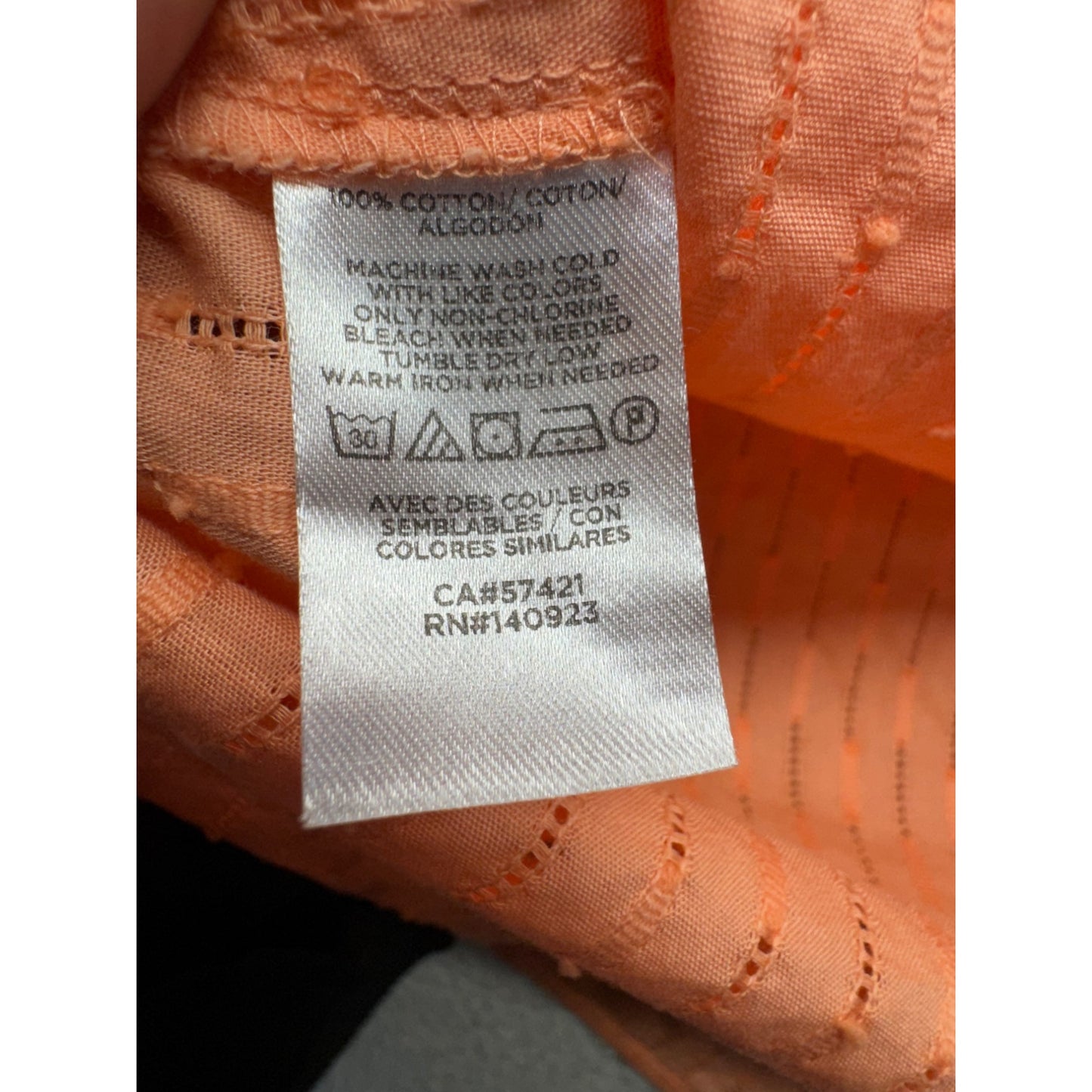 Loft Womens Button-Up Textured Orange Shirt #222B