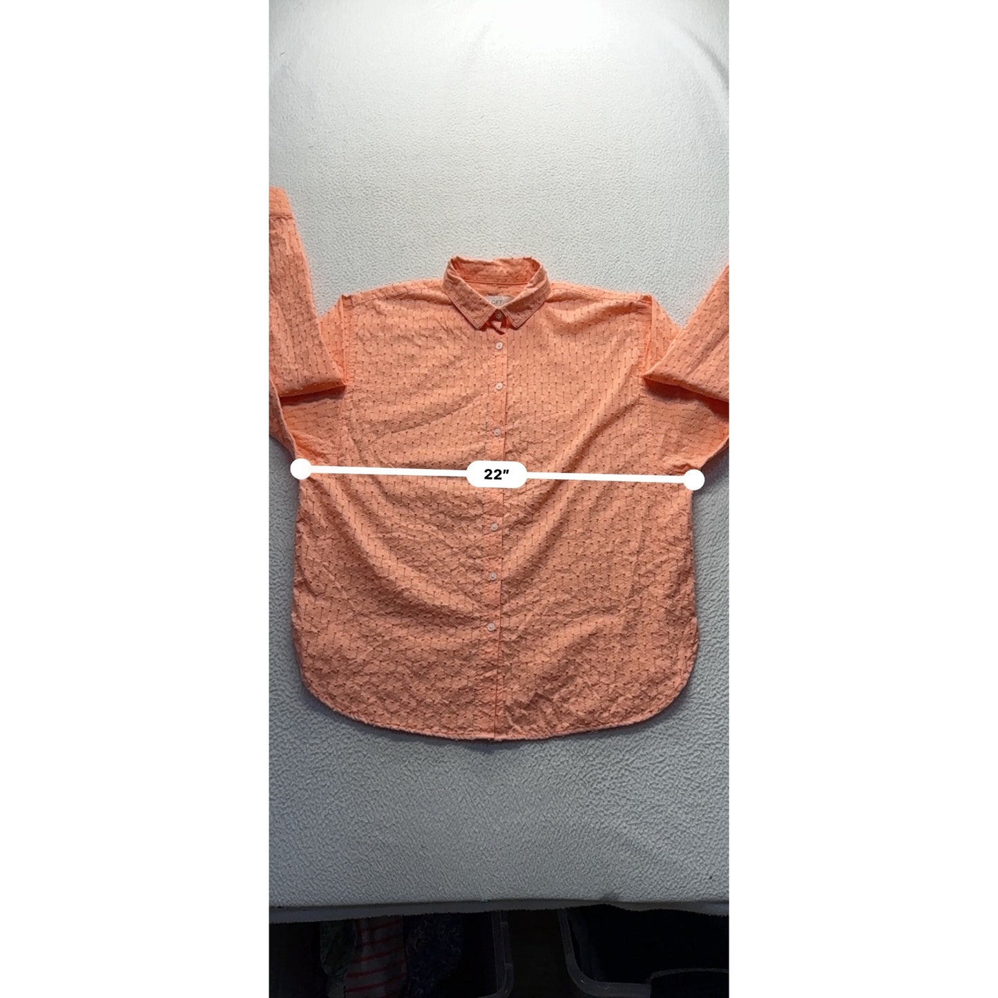 Loft Womens Button-Up Textured Orange Shirt #222B