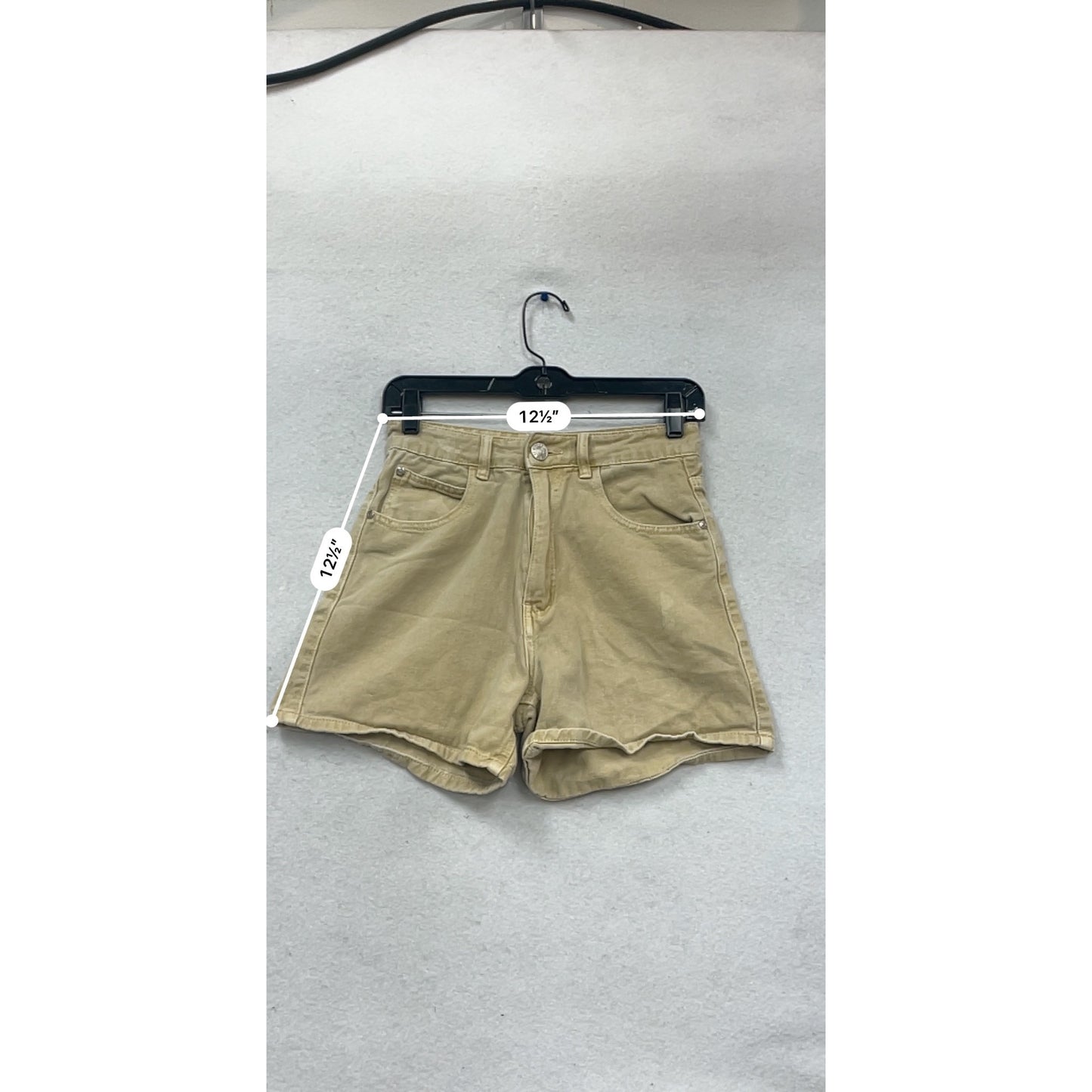 Princess Polly Size 4 High-Waisted Tan Denim Shorts #871A