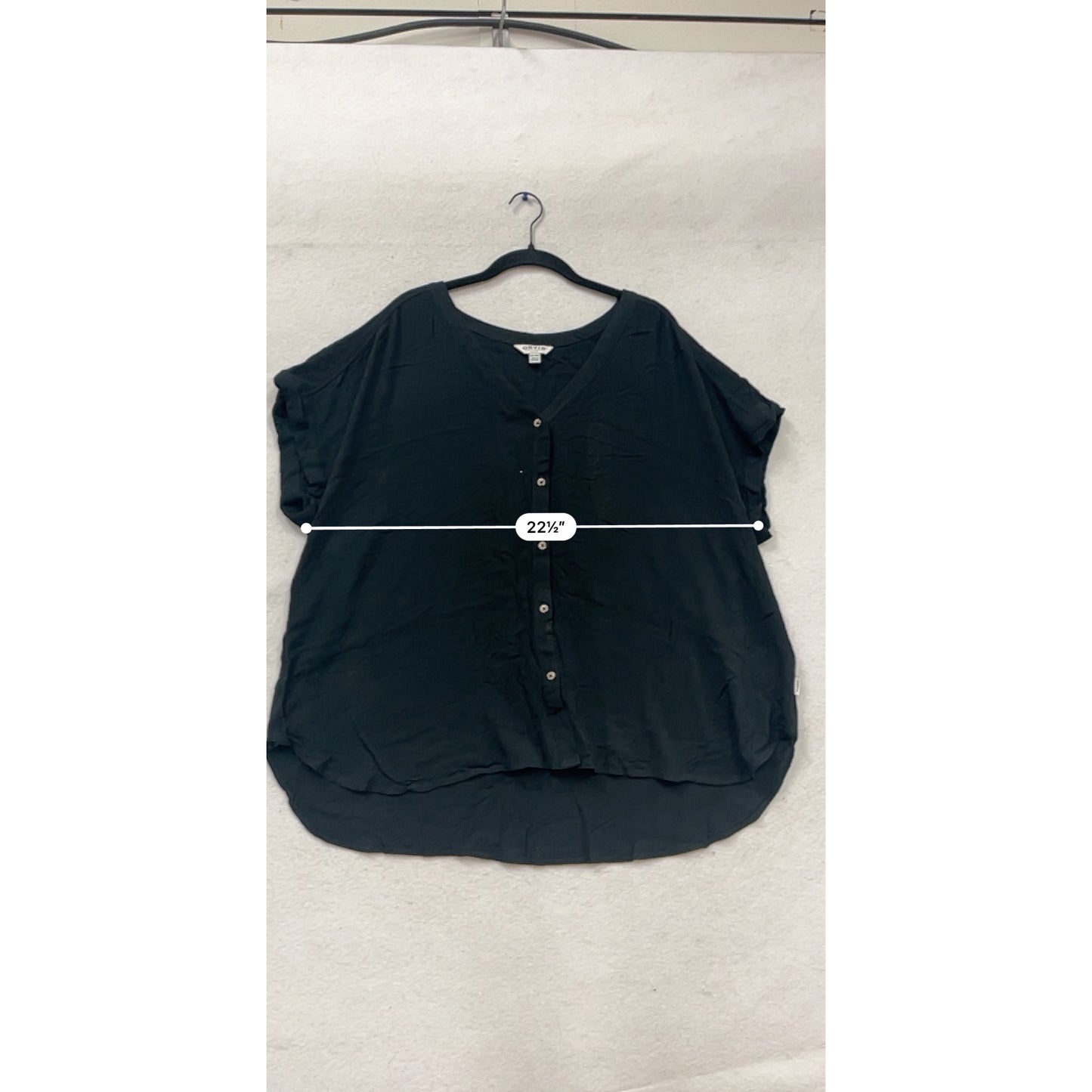 Orvis Black Button-Down Blouse XXL #503A