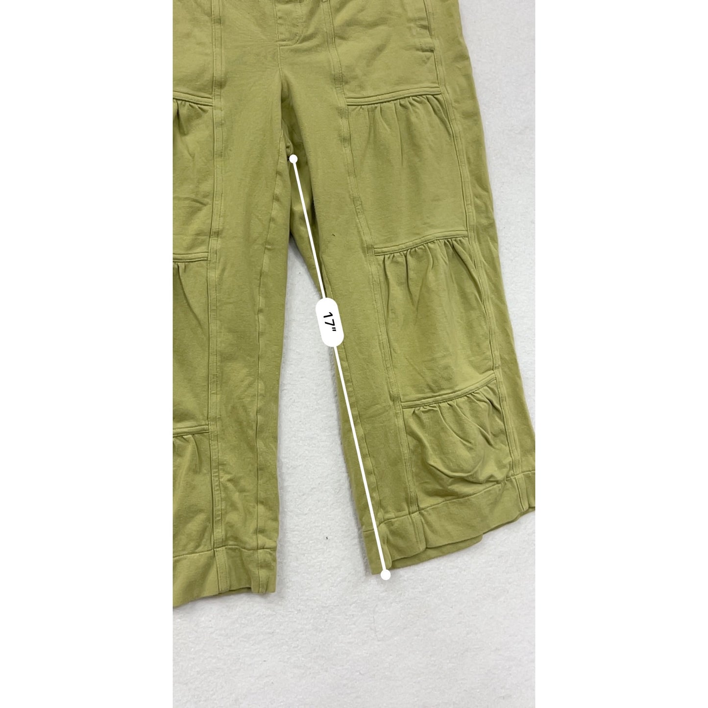 Neon Buddha Olive Green Cropped Wide-Leg Pants #8710