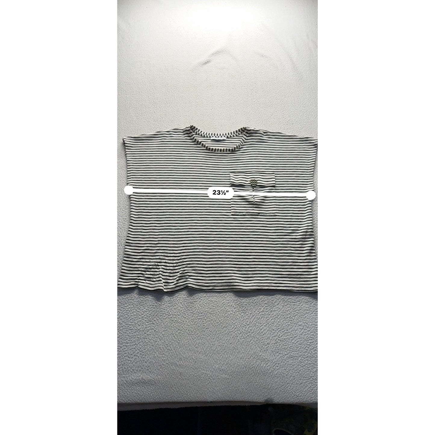 Zara Striped Black & White Pocket Tee #9311
