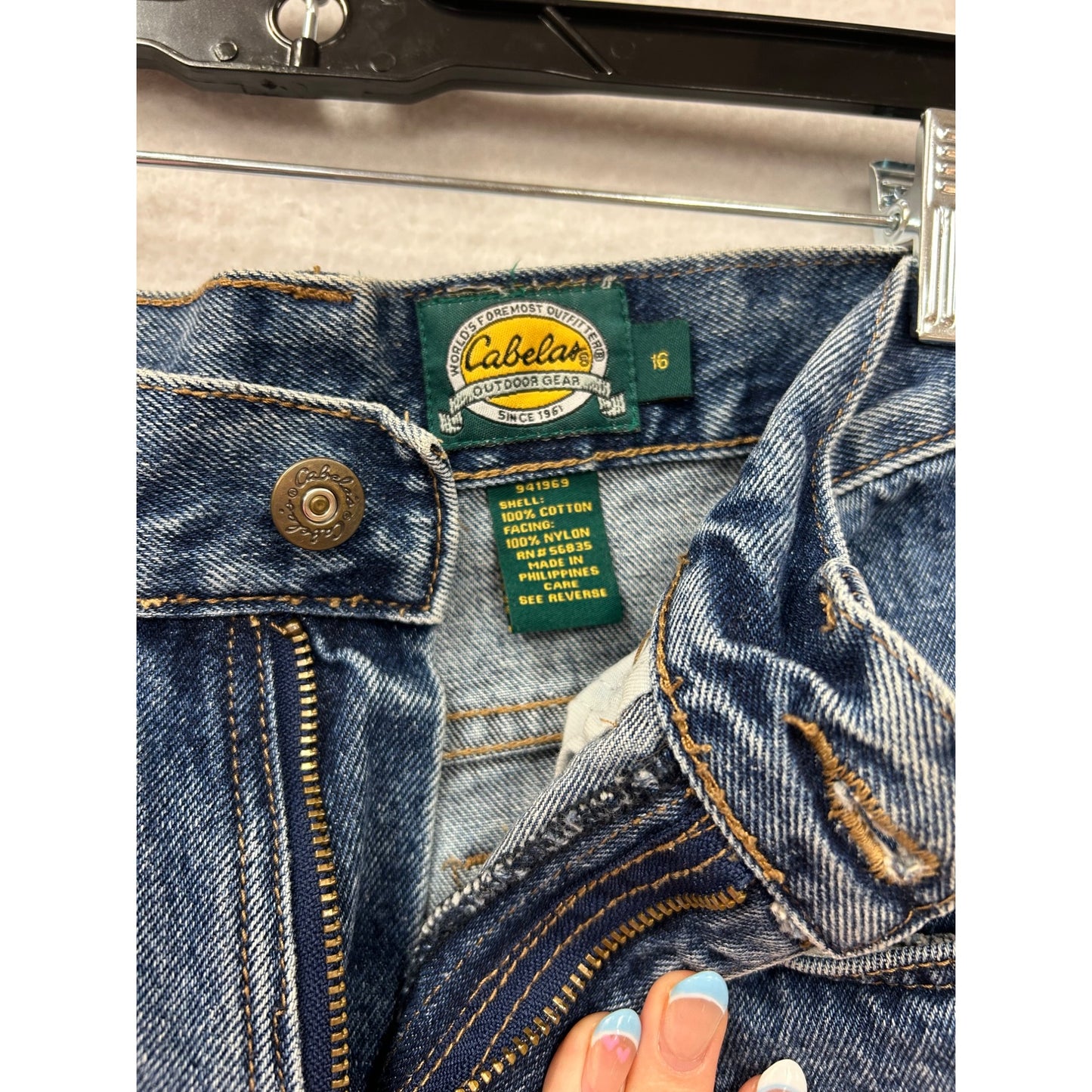 Cabelas Womens Dual Fabric Jeans & Tan Denim Cotton Blend Outdoor Gear #6365