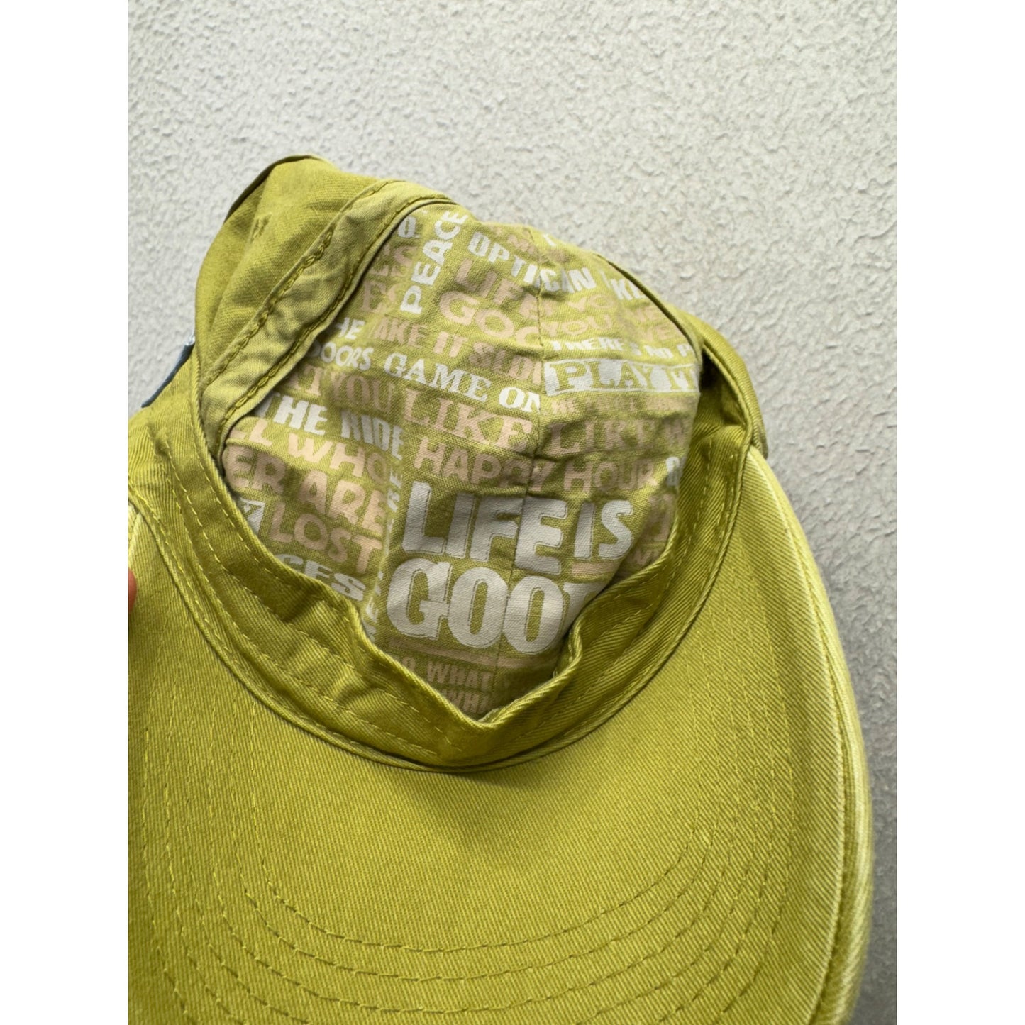 Life Is Good Hiking Boot Embroidered Baseball Cap In Olive Green #62B