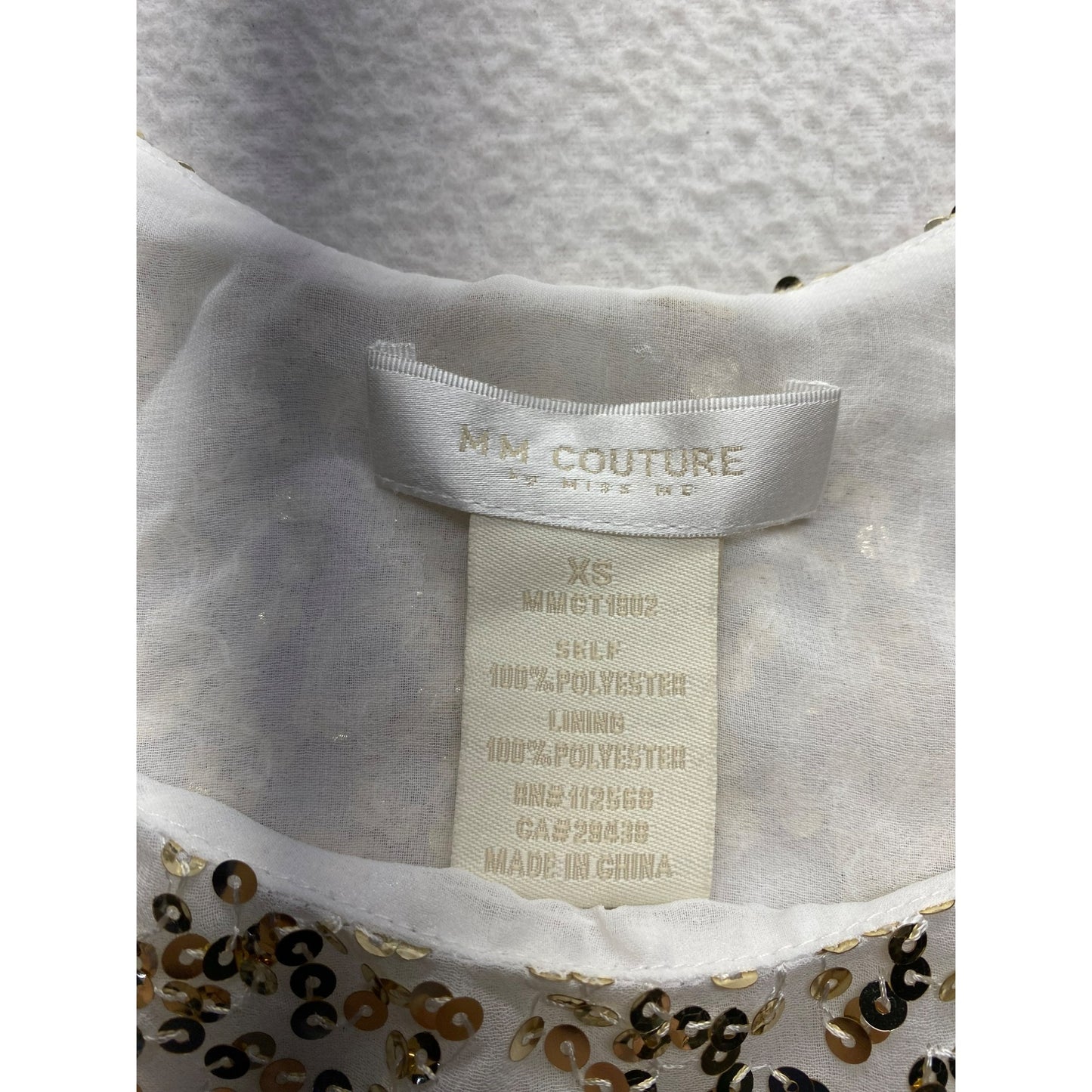 M.M. Couture Womens XS Sequin Tank Top #5999